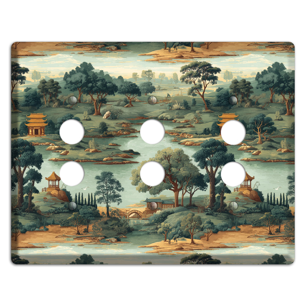 Pavilion and Stream 3 Pushbutton Wallplate