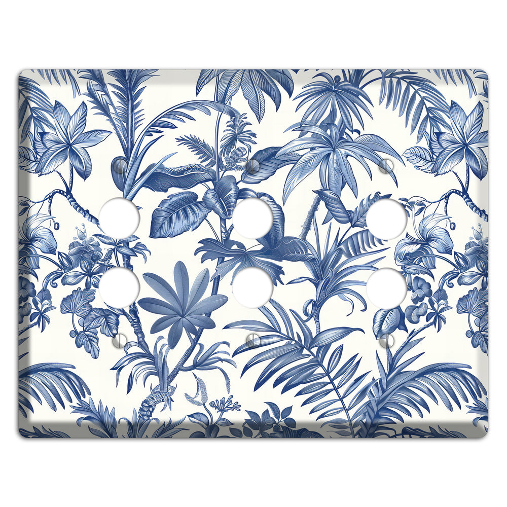 Tropic Indigo Reverie 3 Pushbutton Wallplate