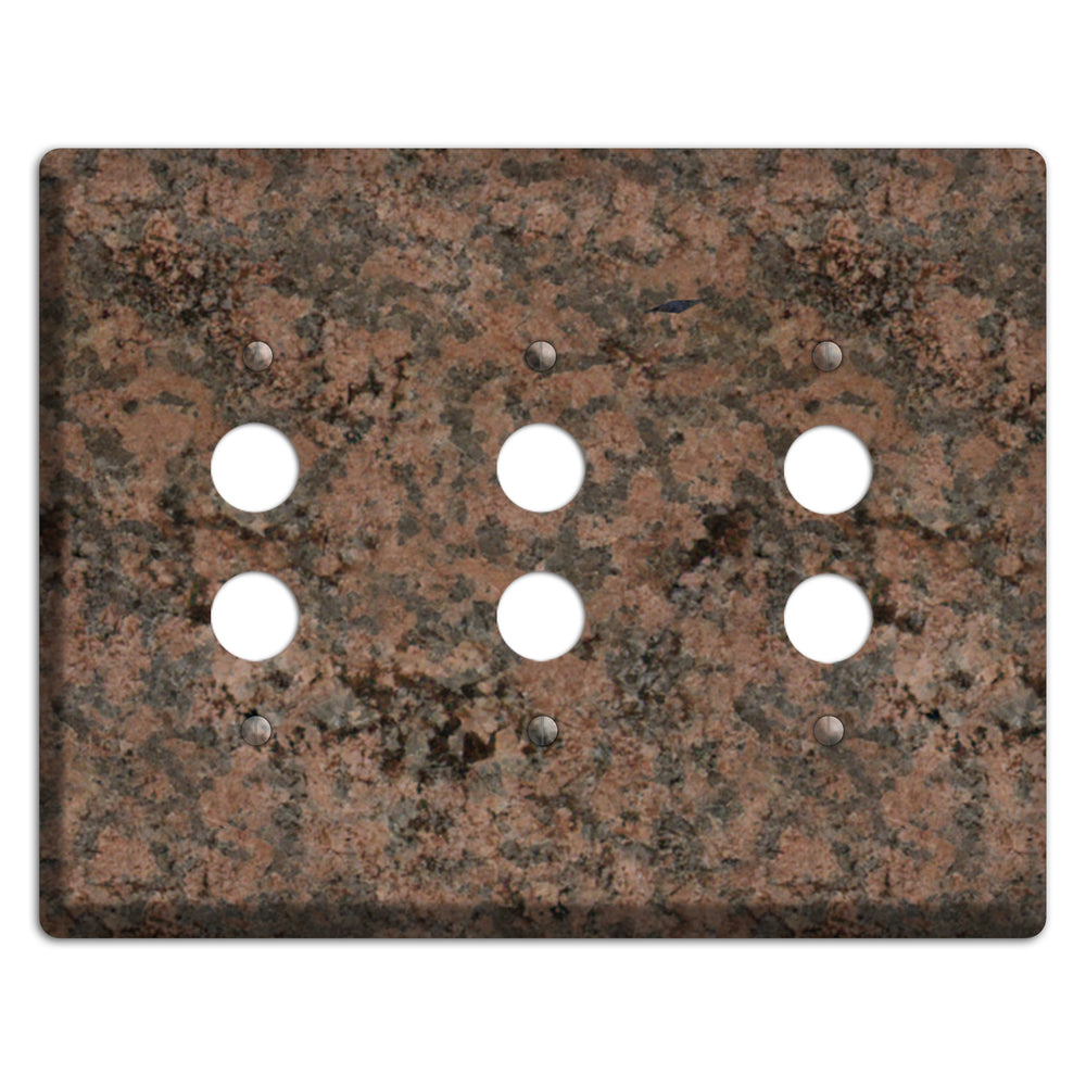 Granite Name: Indian Dakota Granite 3 Pushbutton Wallplate