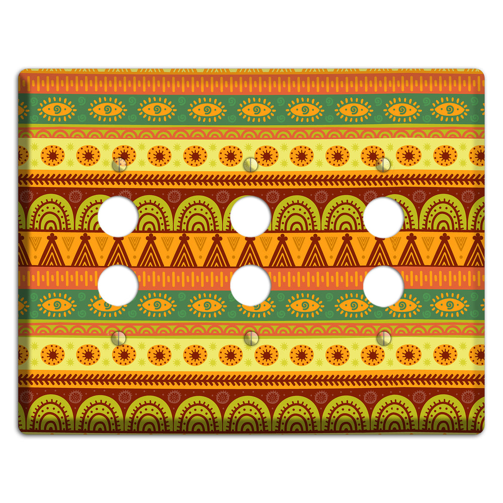 Ethnic Harmony 3 Pushbutton Wallplate