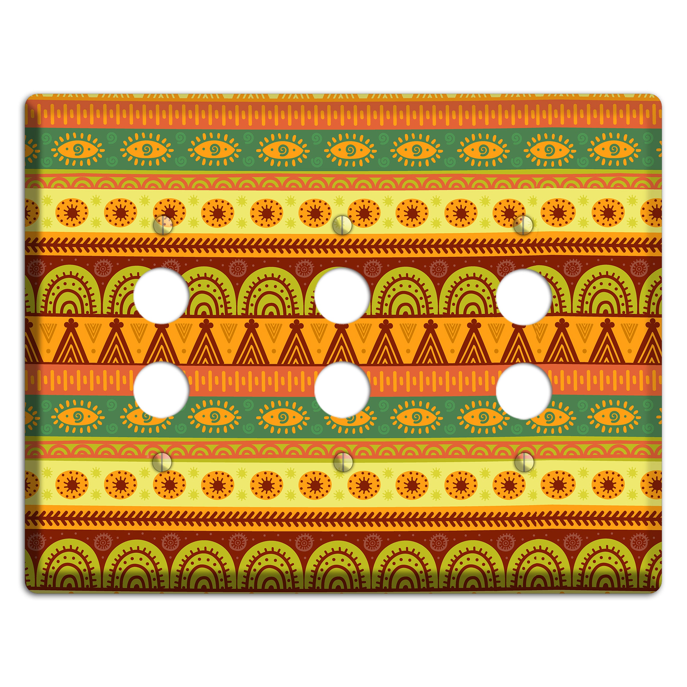 Ethnic Harmony 3 Pushbutton Wallplate