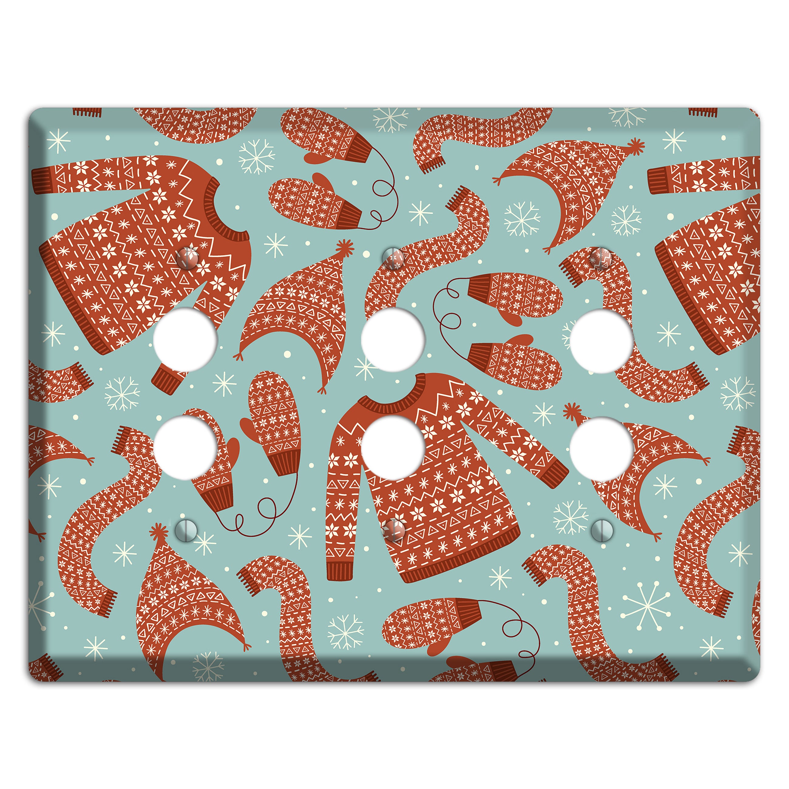 Cozy Knits & Mittens 3 Pushbutton Wallplate
