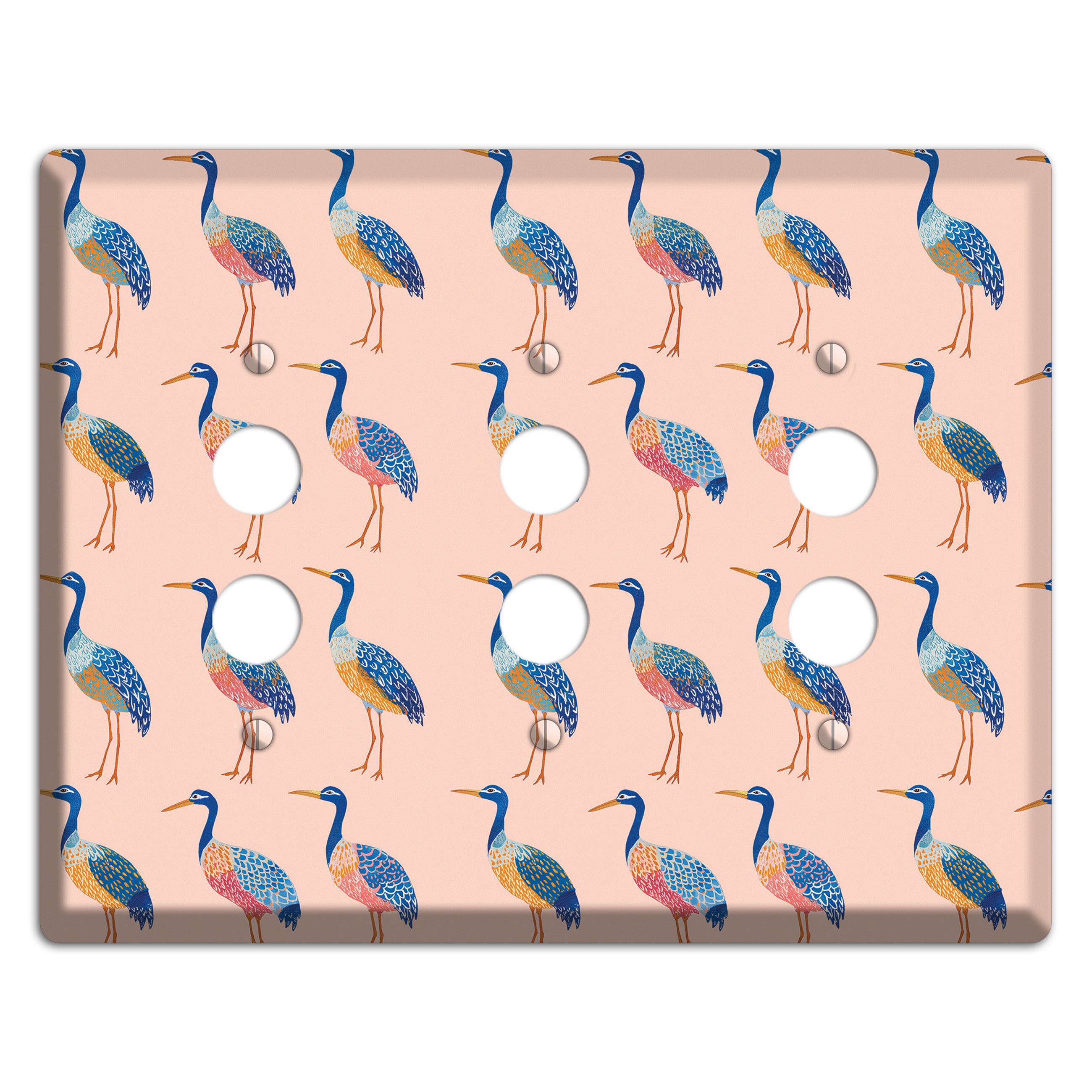 Blush Heron Parade 3 Pushbutton Wallplate