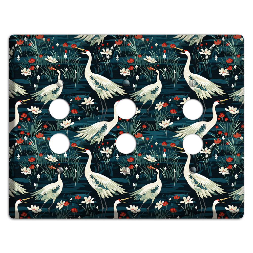 Midnight Lotus Marsh 3 Pushbutton Wallplate