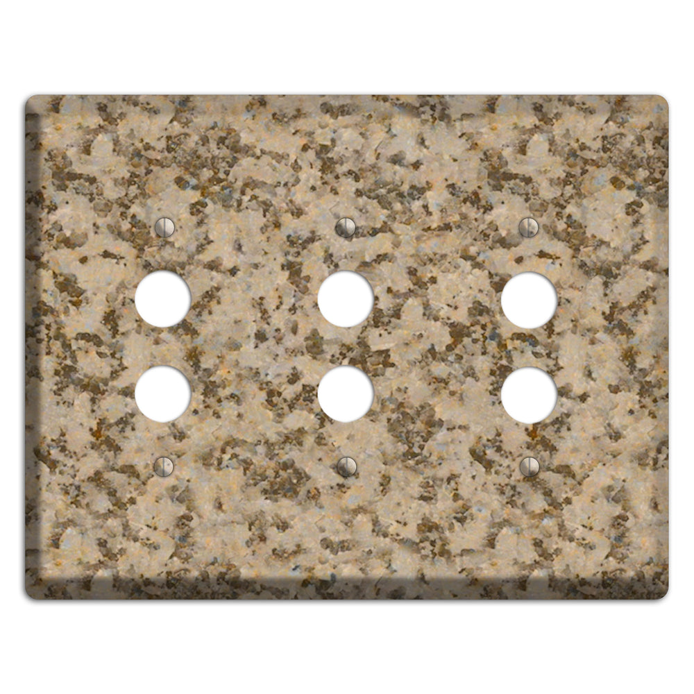 Giallo Santa Cecilia Granite 3 Pushbutton Wallplate