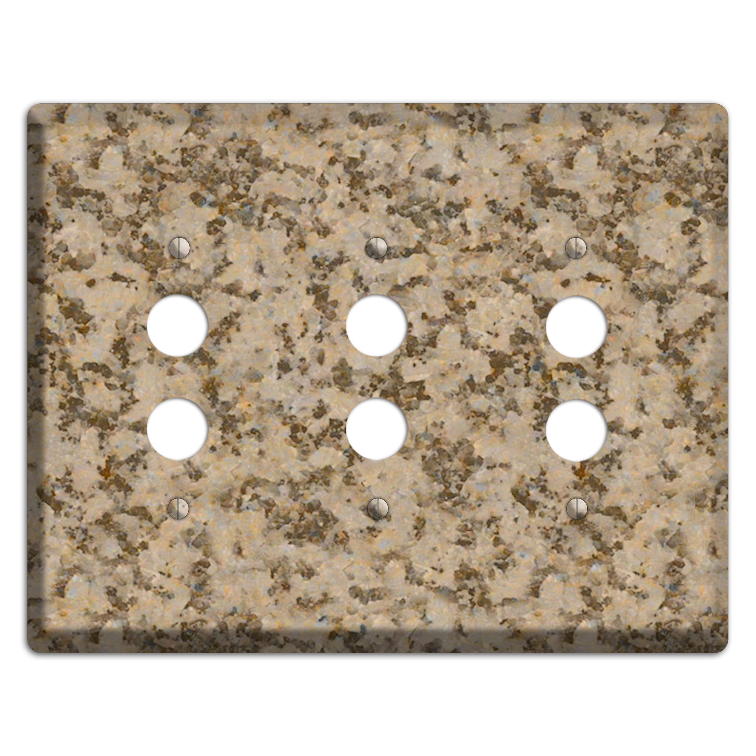 Giallo Santa Cecilia Granite 3 Pushbutton Wallplate