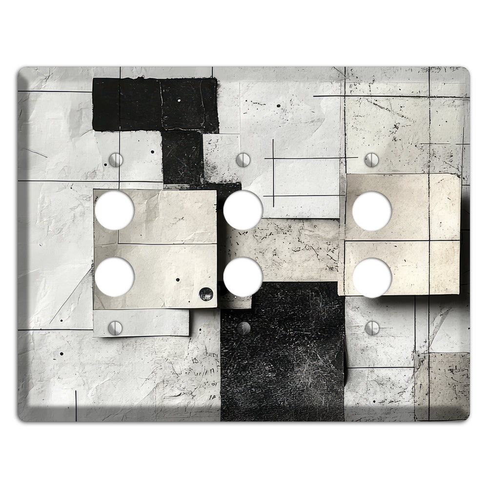 Torn Blueprint Collage 3 Pushbutton Wallplate