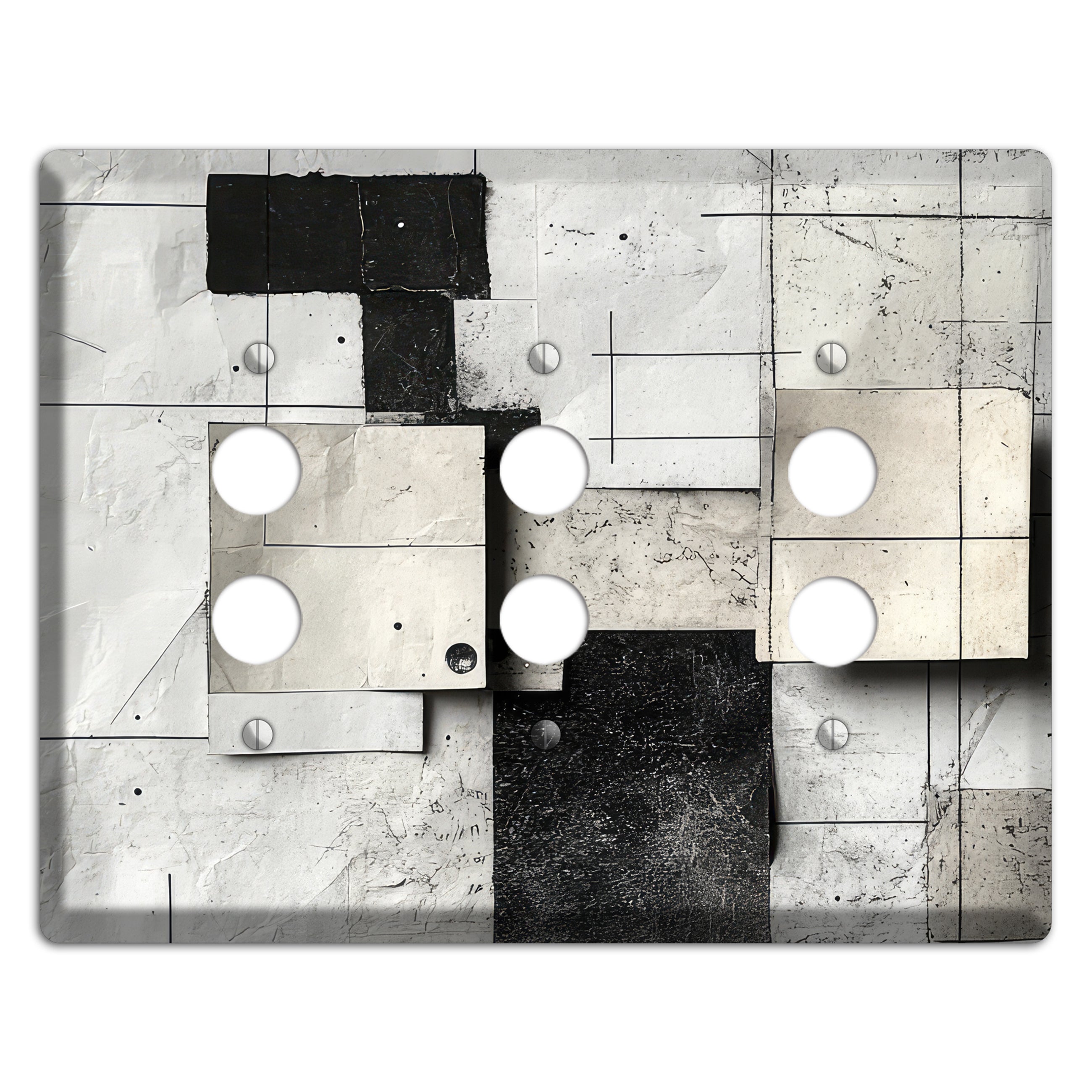 Torn Blueprint Collage 3 Pushbutton Wallplate