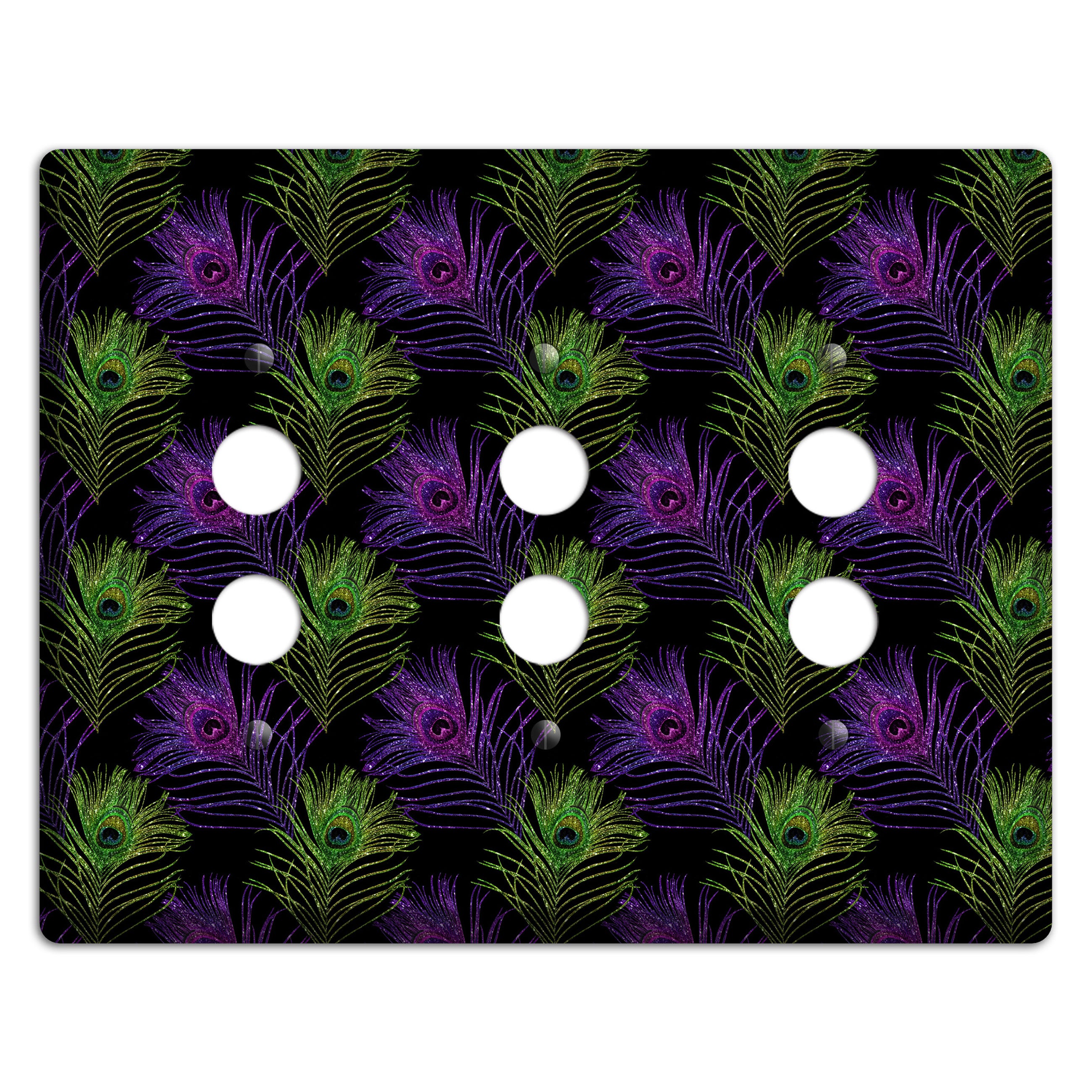 Feathers of the Fête 3 Pushbutton Wallplate