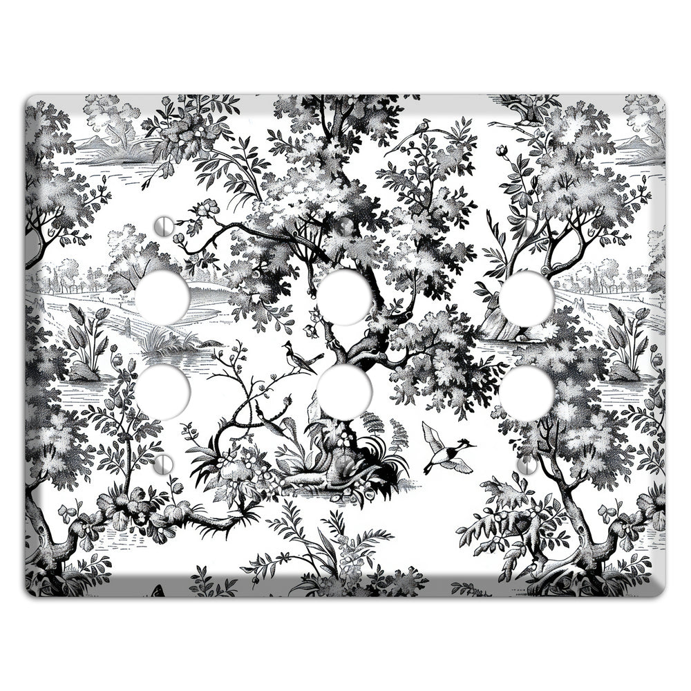 Pastoral Ink Reverie 3 Pushbutton Wallplate
