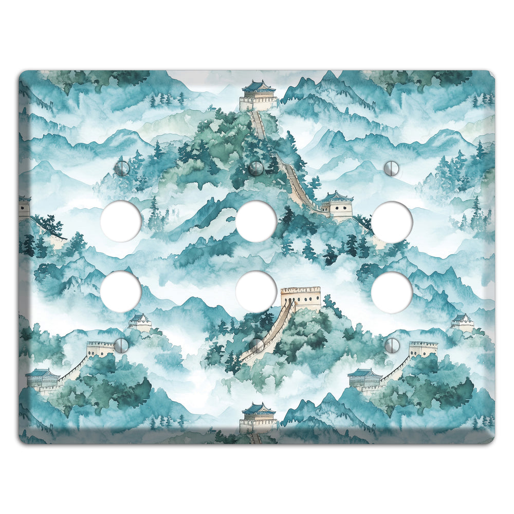 Watchtower in Mist 3 Pushbutton Wallplate