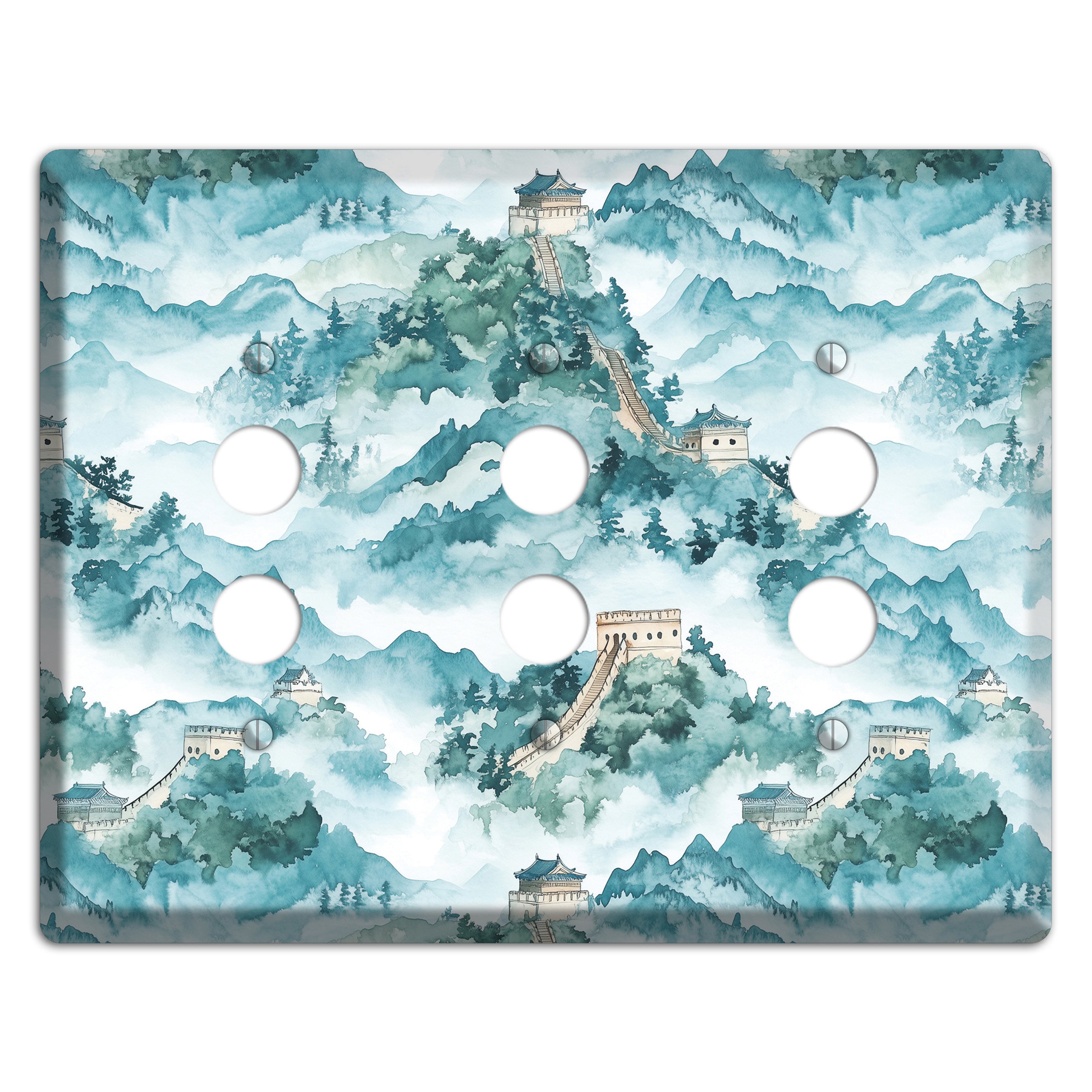 Watchtower in Mist 3 Pushbutton Wallplate