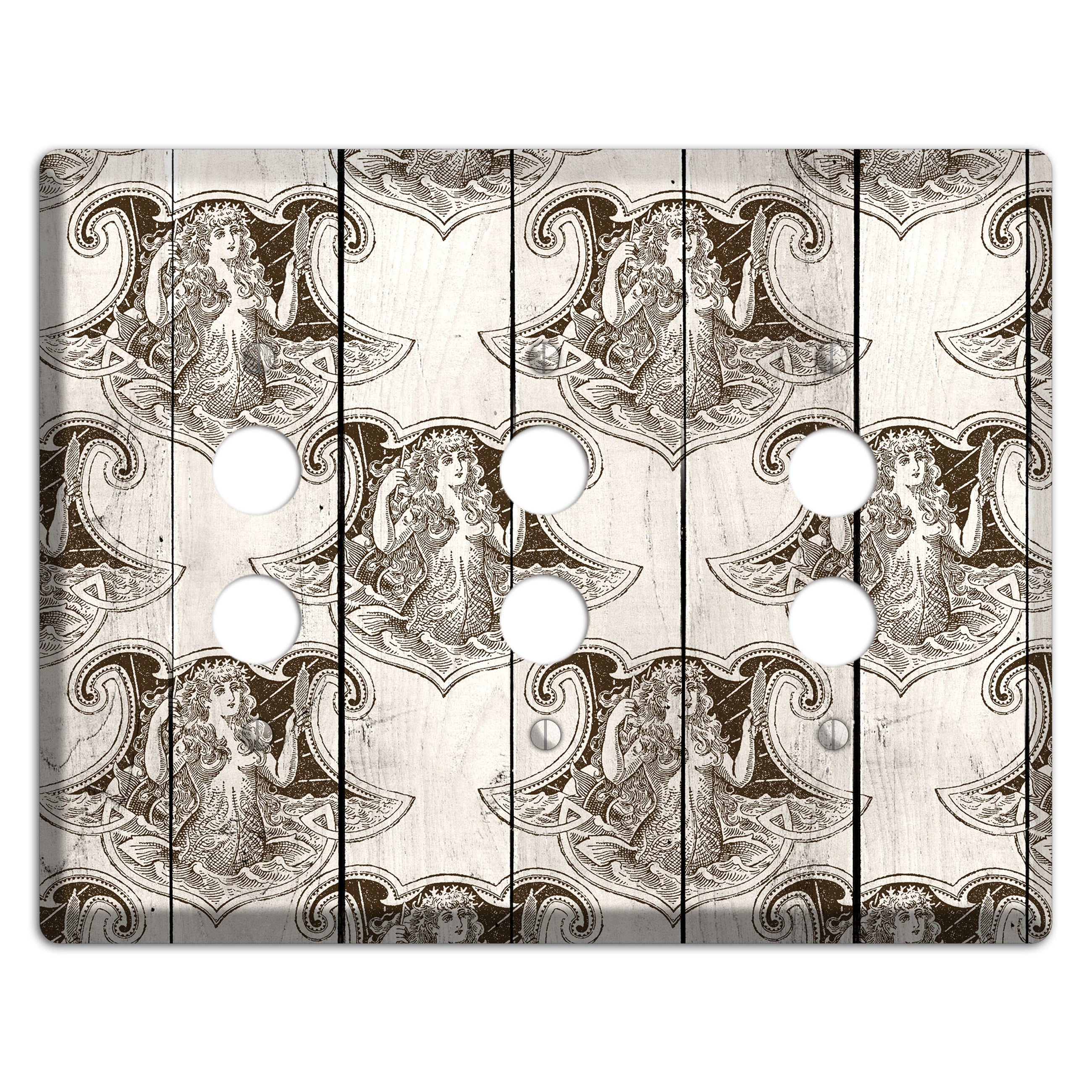 Mermaid’s Crest 3 Pushbutton Wallplate