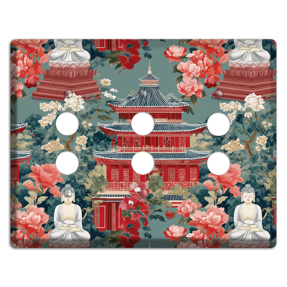 Lotus Temple Garden 3 Pushbutton Wallplate