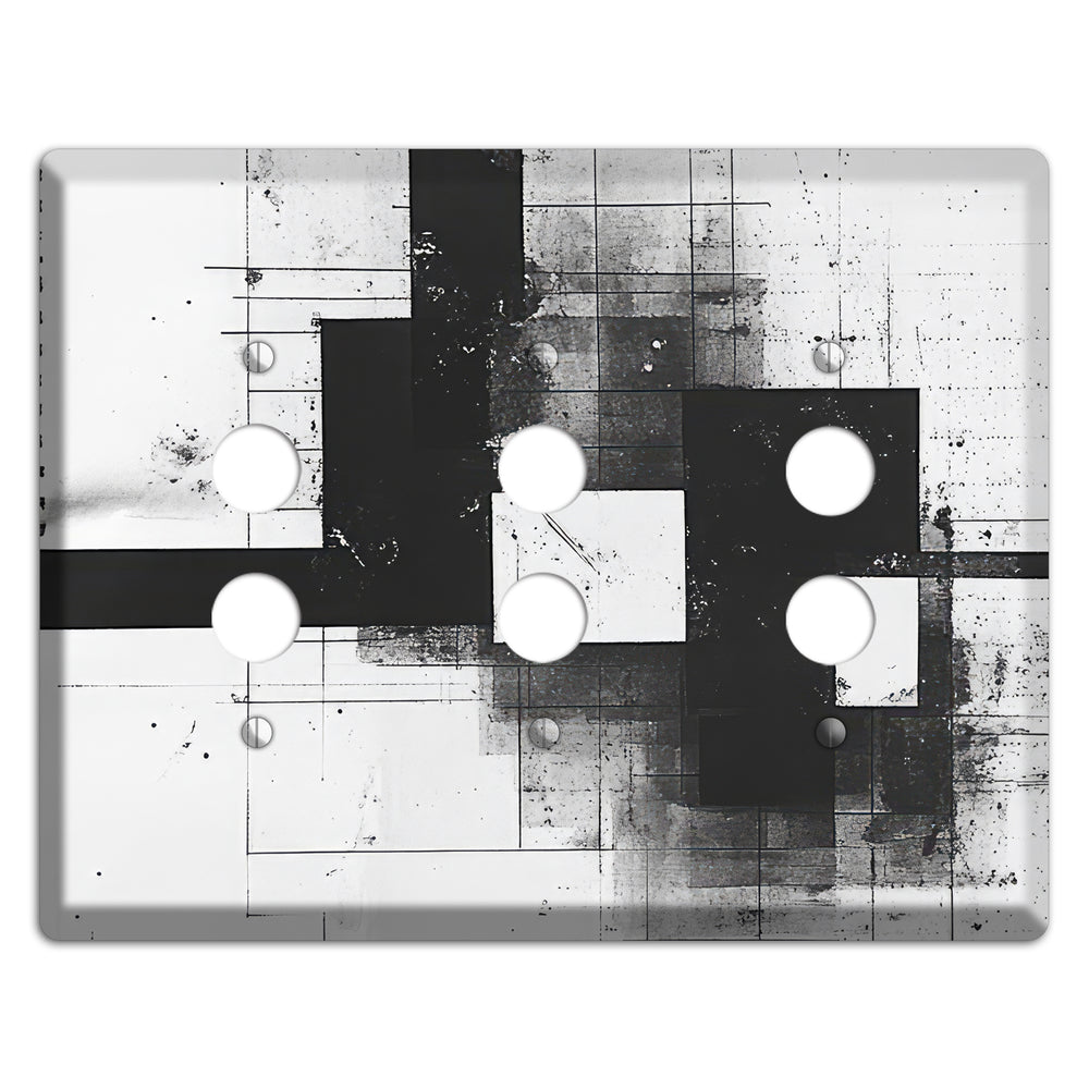 Fractured Blueprint 3 Pushbutton Wallplate