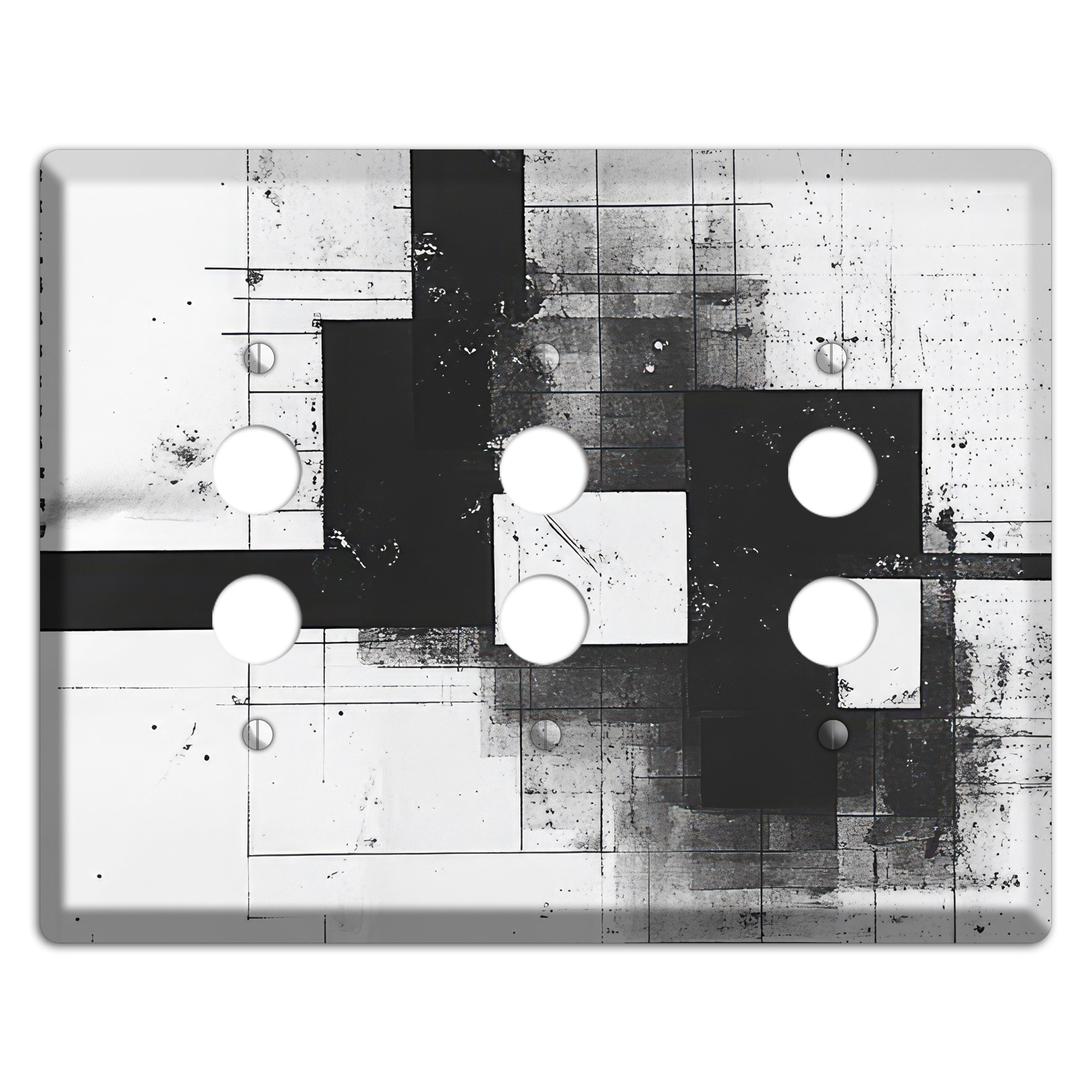 Fractured Blueprint 3 Pushbutton Wallplate
