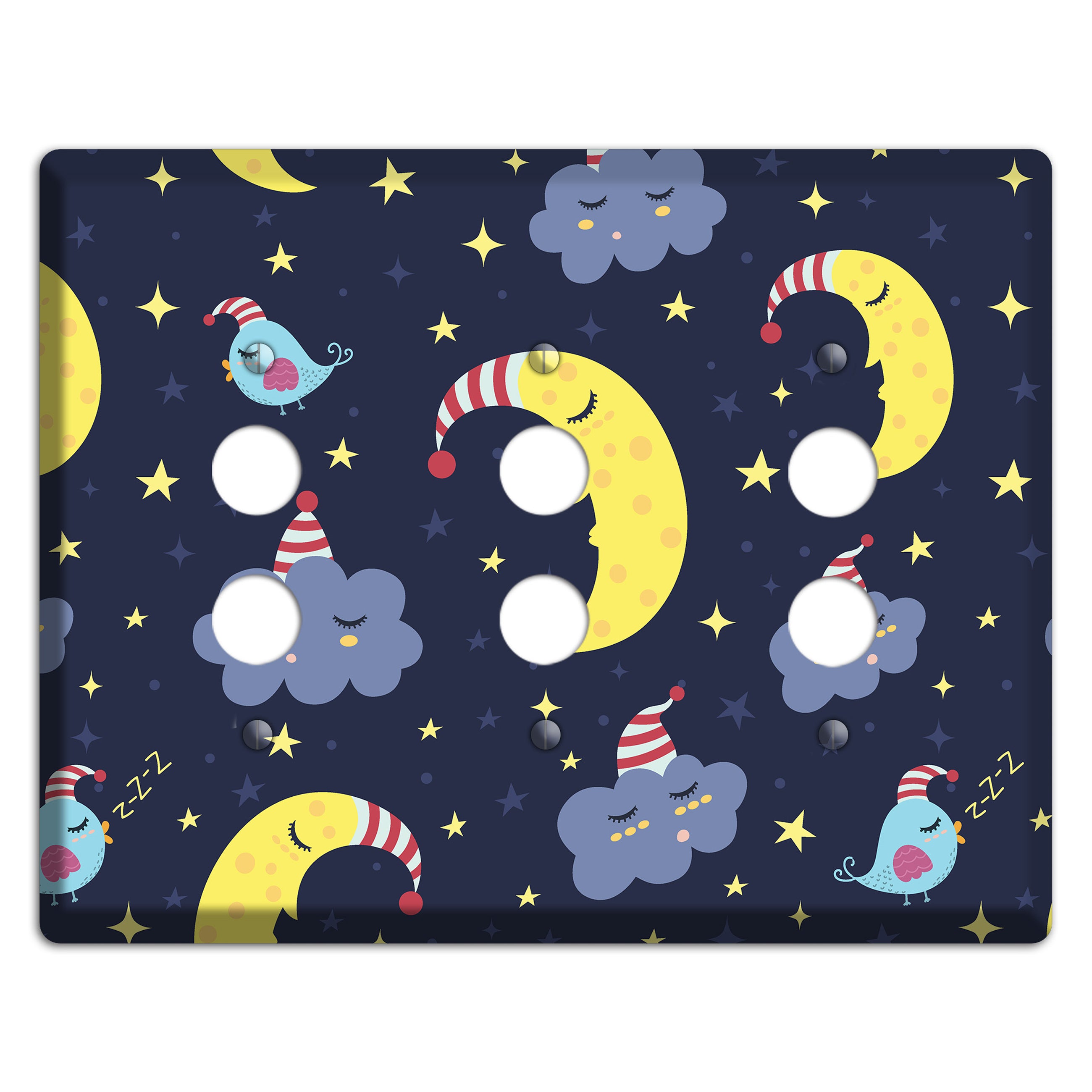 Sleepy Skies 3 Pushbutton Wallplate
