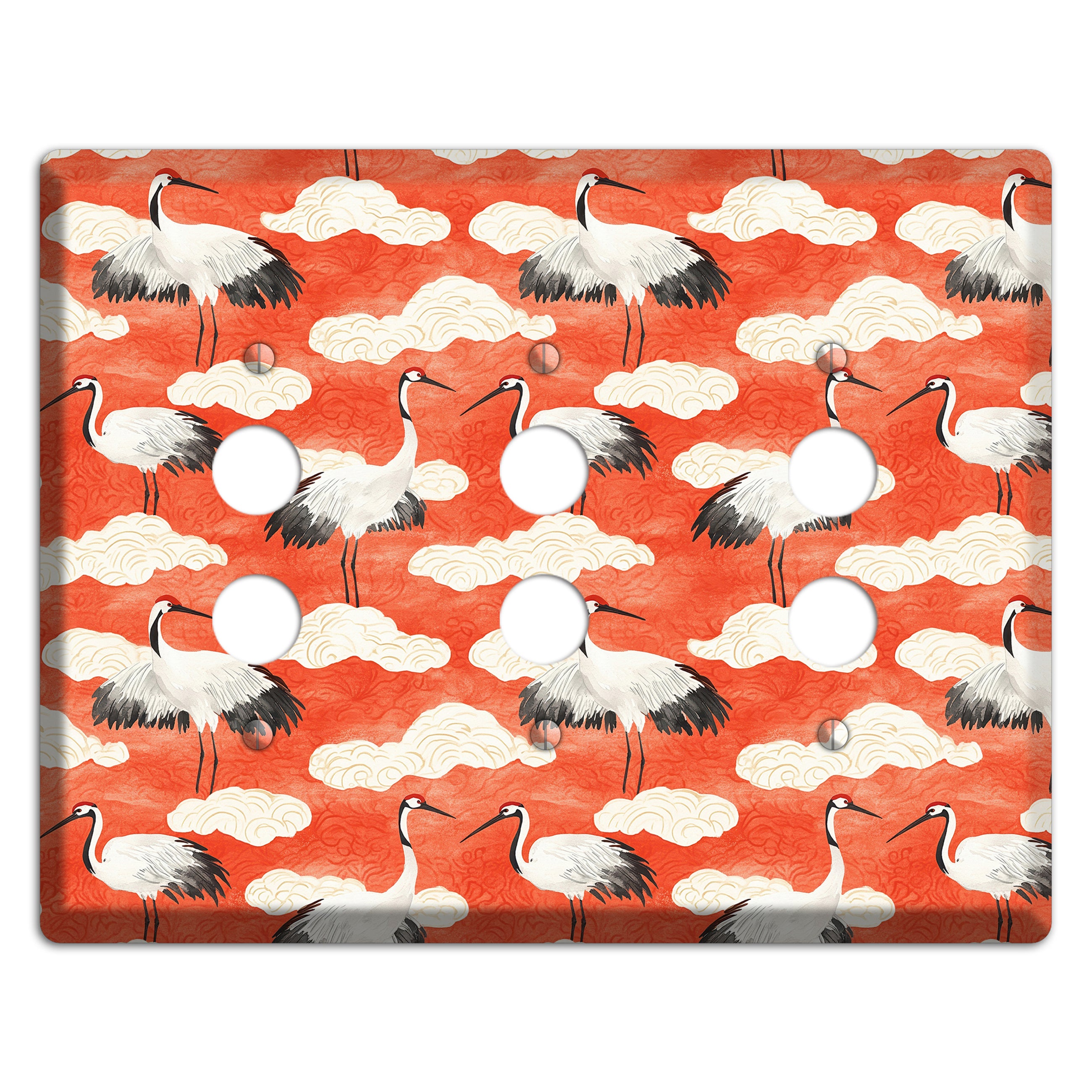 Vermillion Cloud Ceremony 3 Pushbutton Wallplate