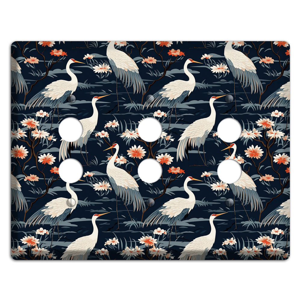 Navy Heron Nocturne 3 Pushbutton Wallplate