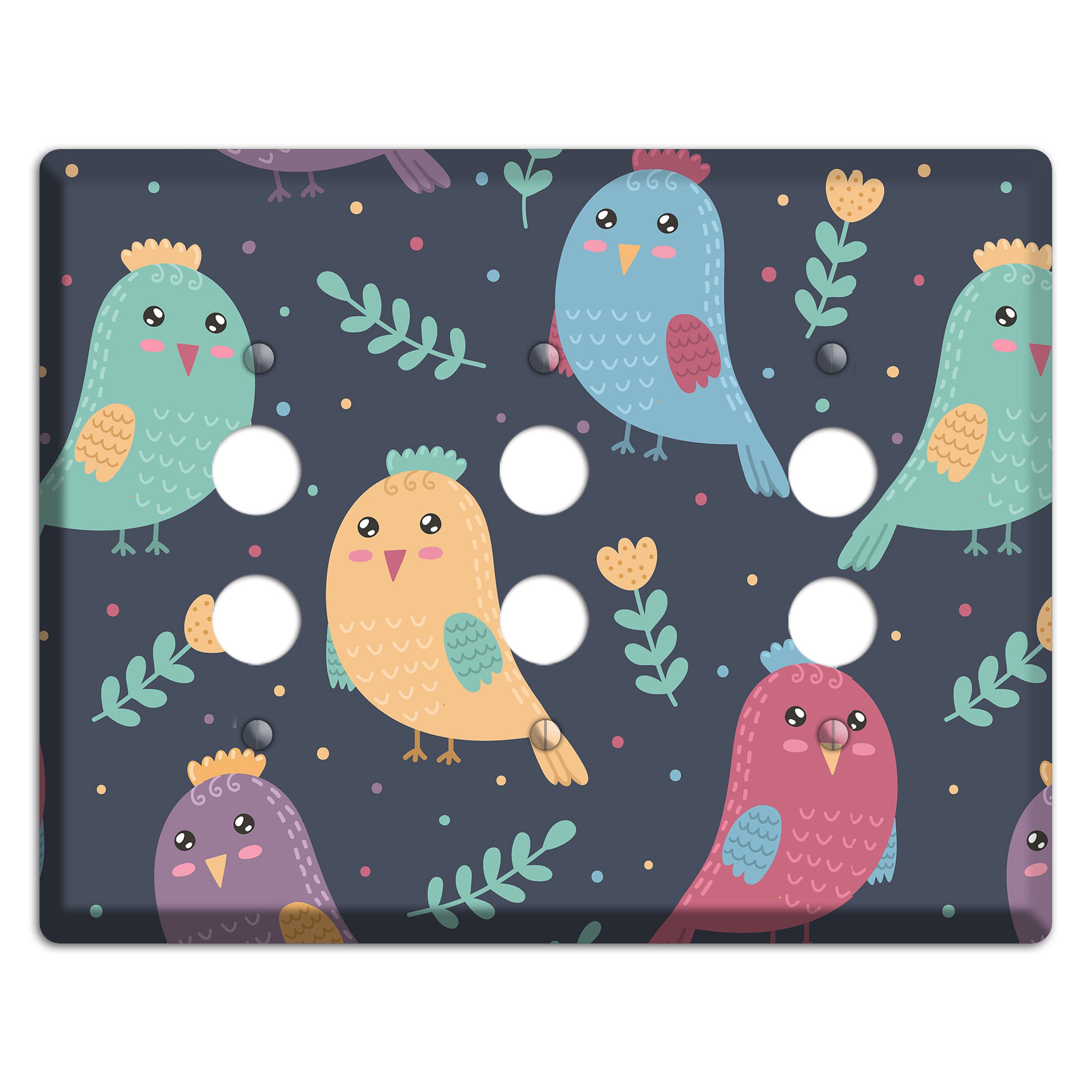 Jungle Giggles (Dark) 3 Pushbutton Wallplate