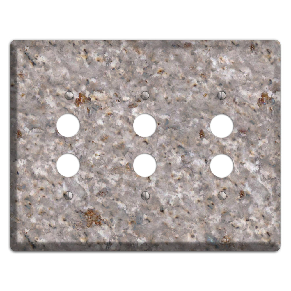 Kashmir White Granite 3 Pushbutton Wallplate