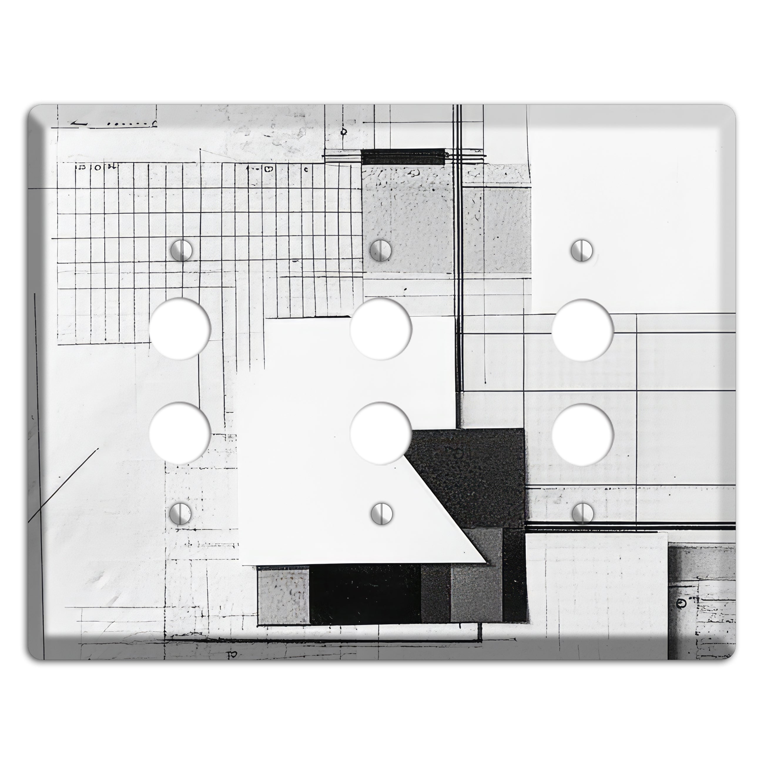 Blueprint Palimpsest 3 Pushbutton Wallplate