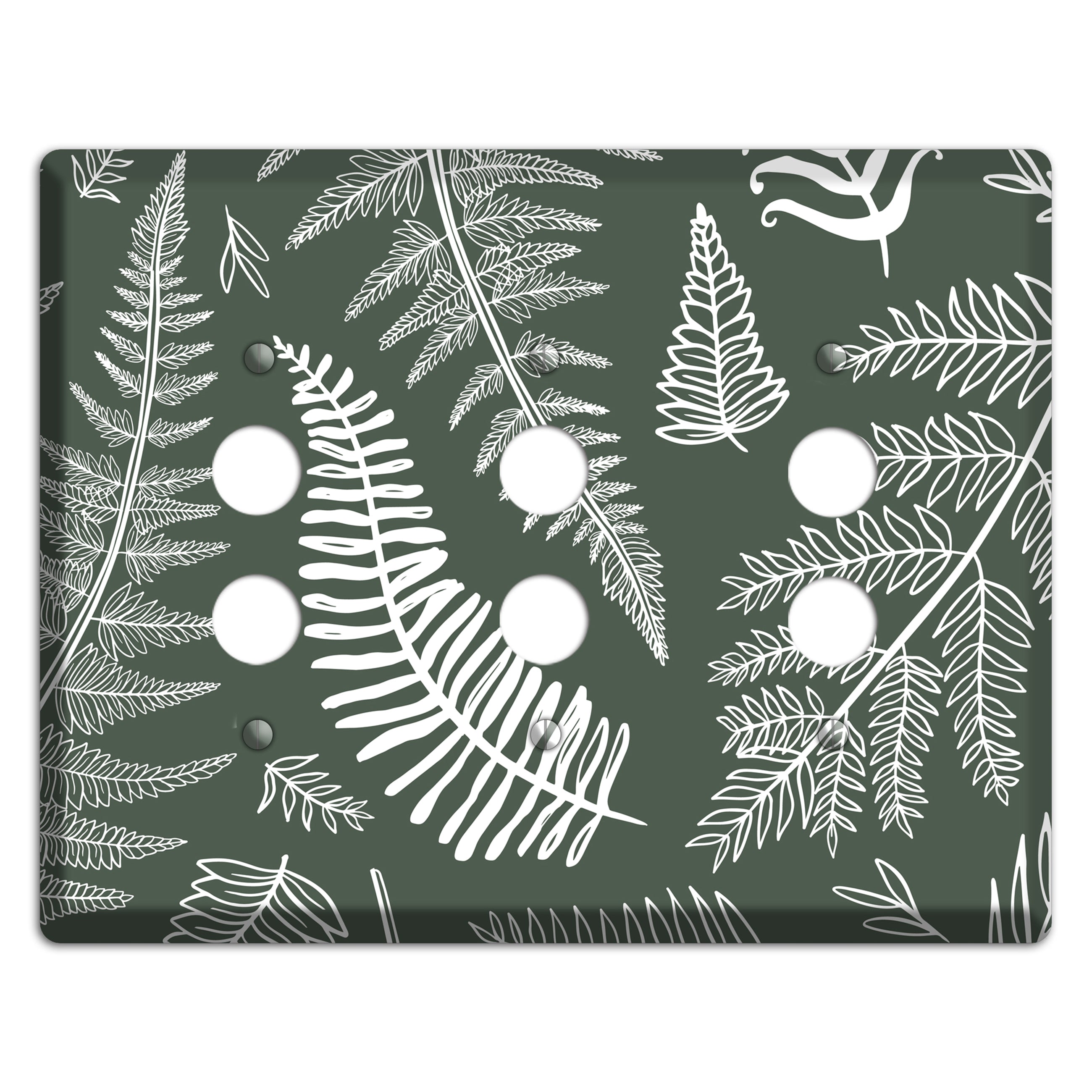 Forest Floor Etching 3 Pushbutton Wallplate