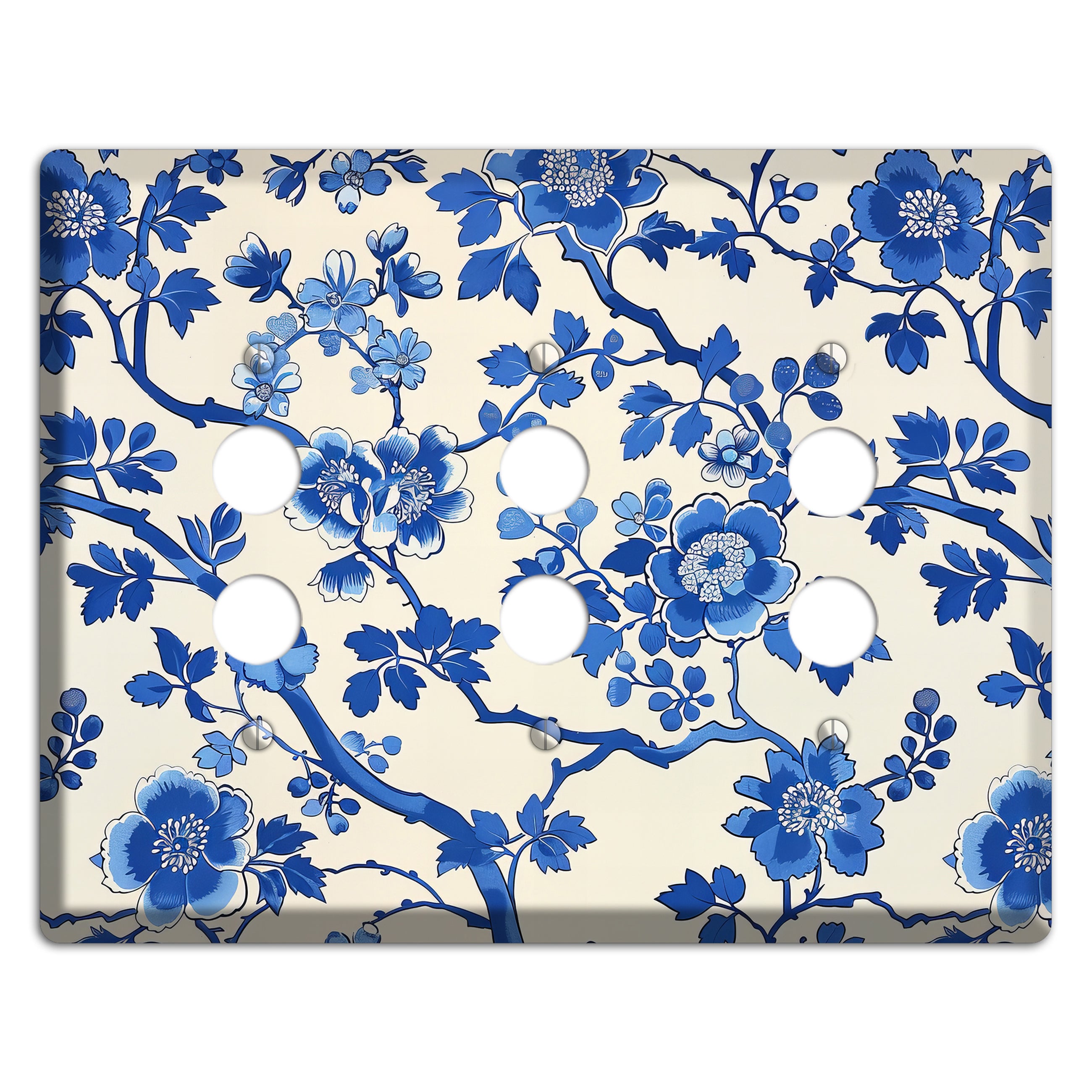 Porcelain Garden Bloom 3 Pushbutton Wallplate