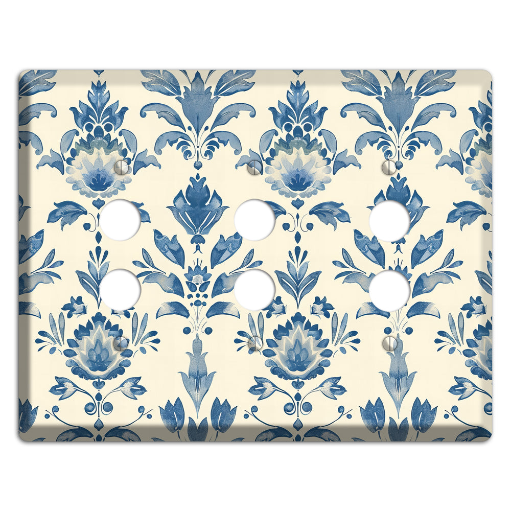 Bloom & Indigo 3 Pushbutton Wallplate