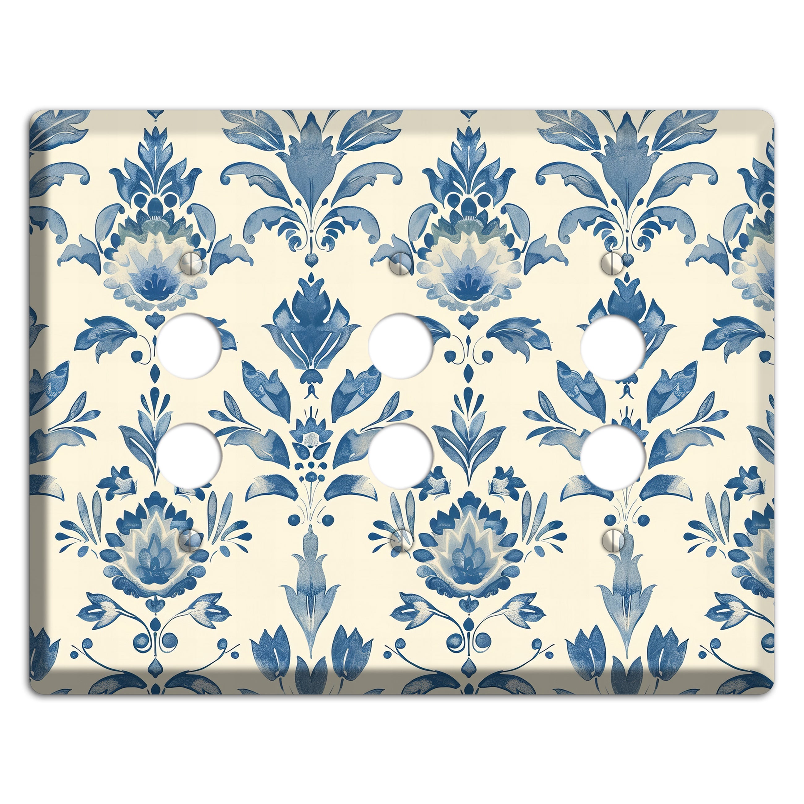 Bloom & Indigo 3 Pushbutton Wallplate