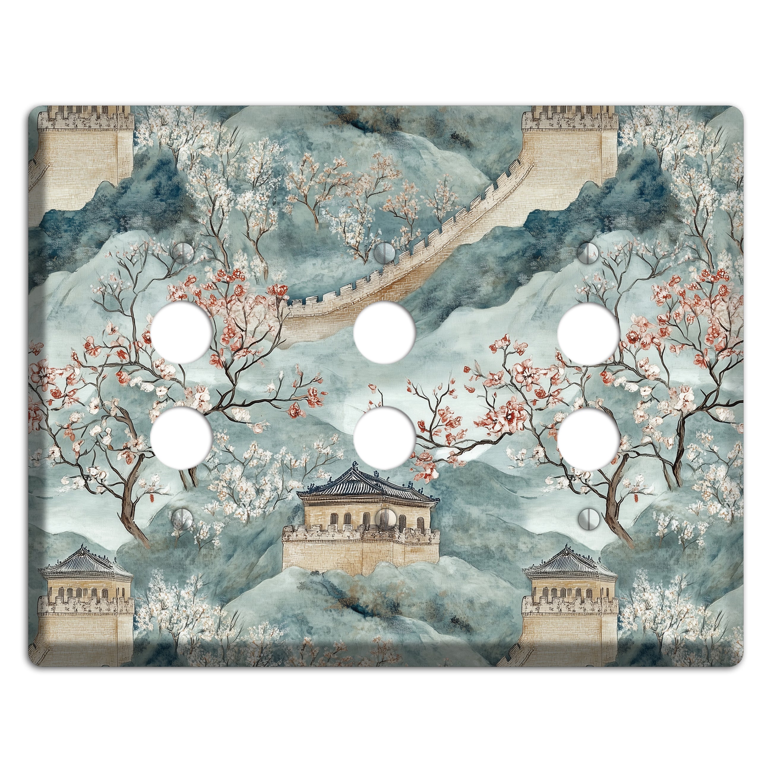 Rampart & Blossom 3 Pushbutton Wallplate