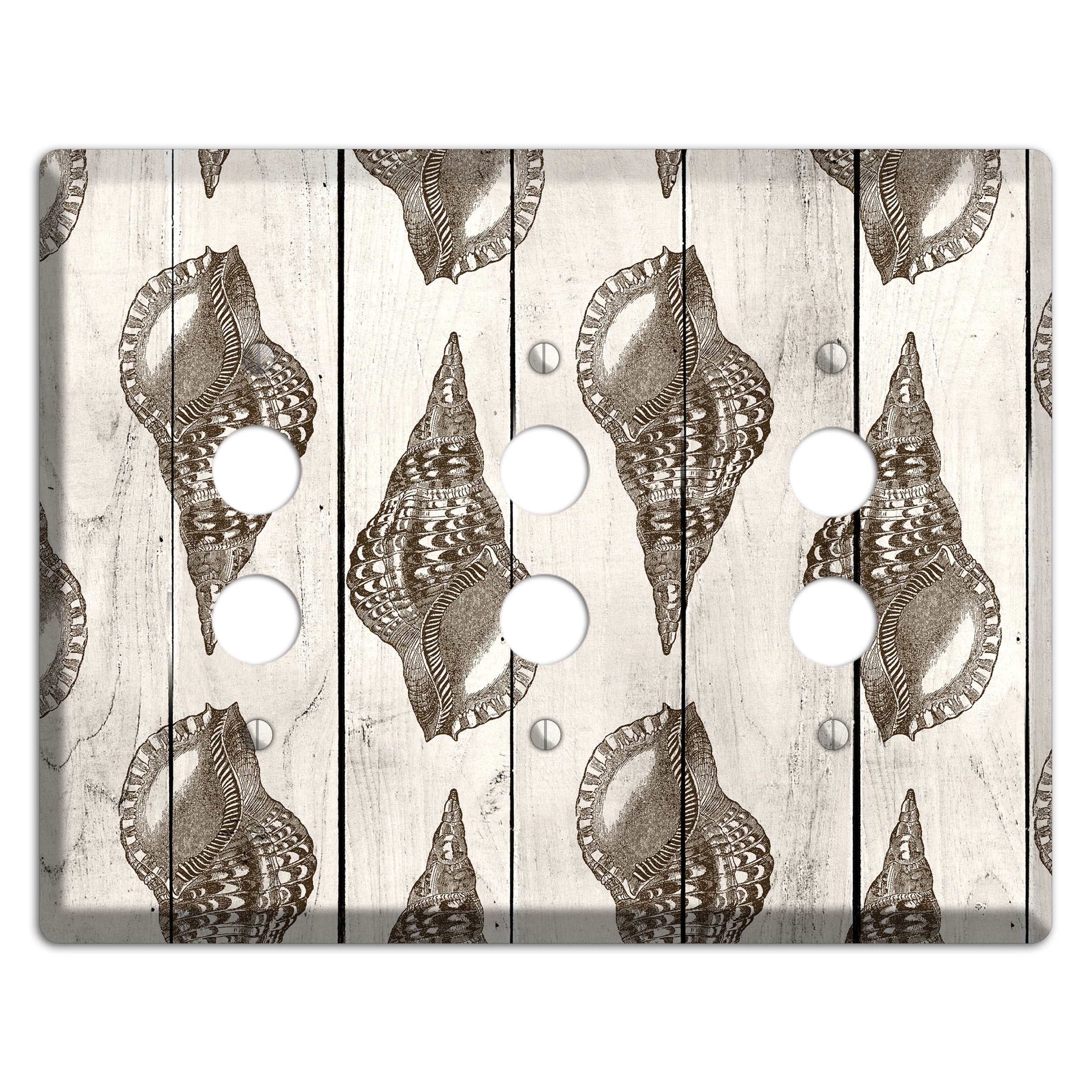 Shellbound Shore 3 Pushbutton Wallplate