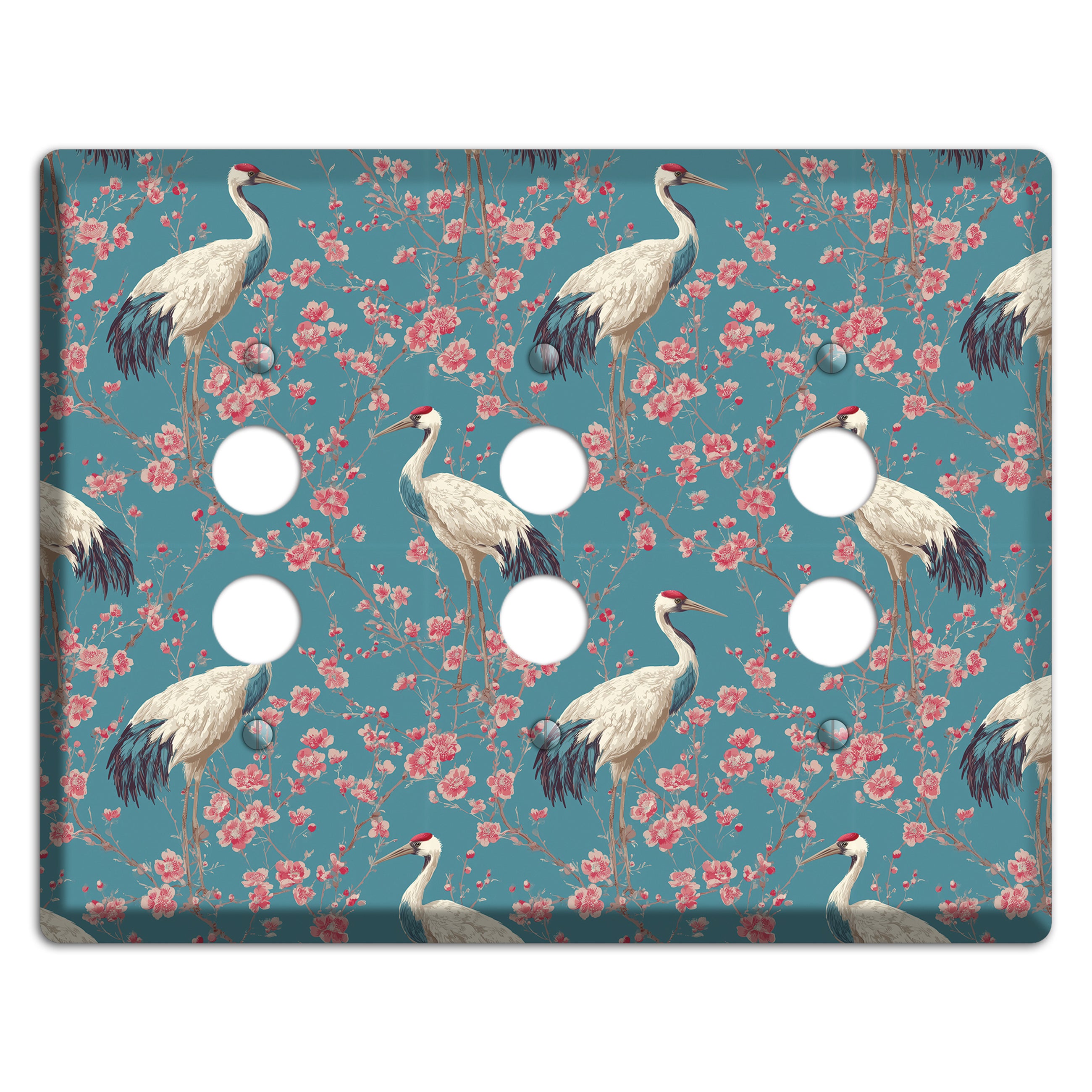 Azure Blossom Vigil 3 Pushbutton Wallplate