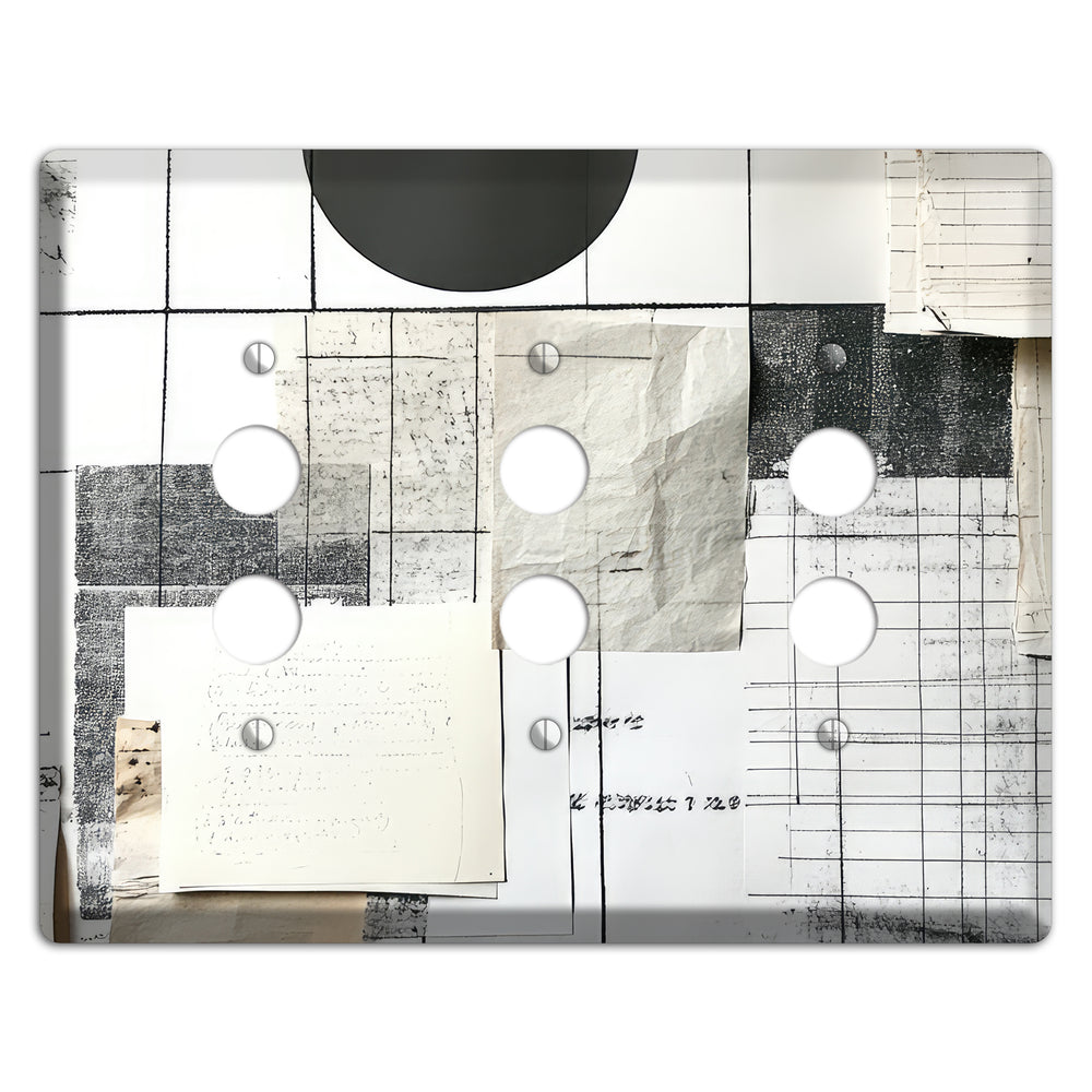 Paper & Memory 3 Pushbutton Wallplate