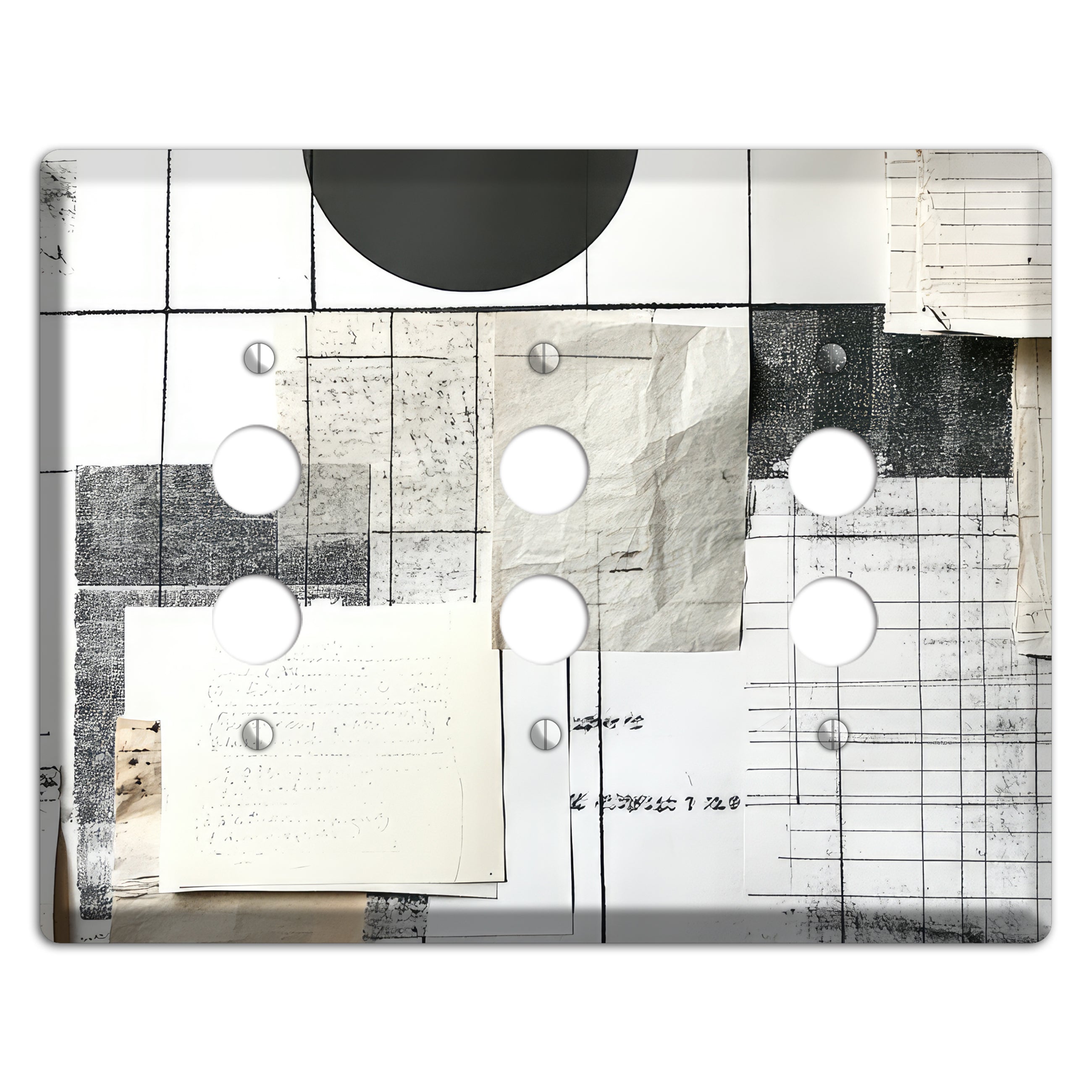 Paper & Memory 3 Pushbutton Wallplate