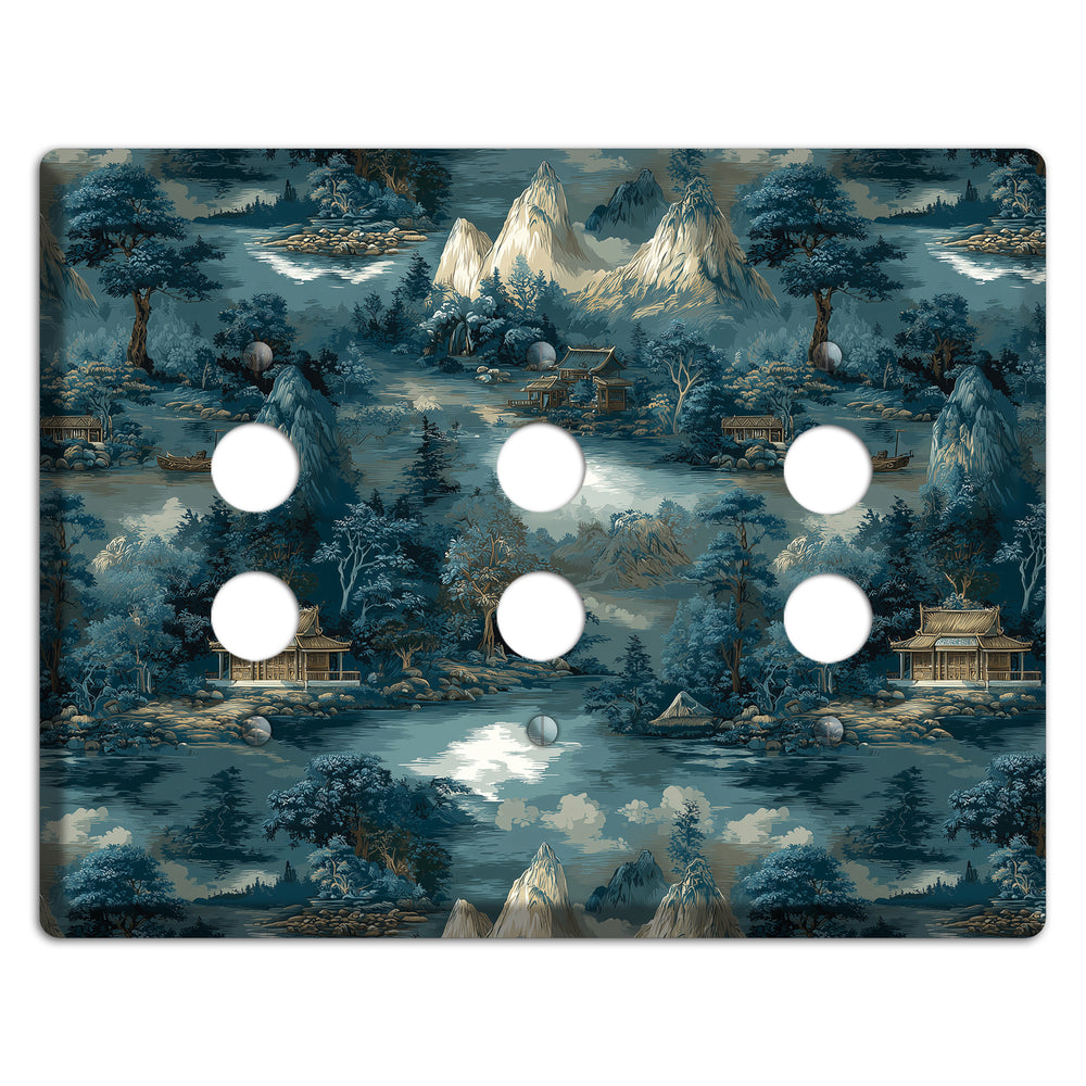 River Mist Refuge 3 Pushbutton Wallplate