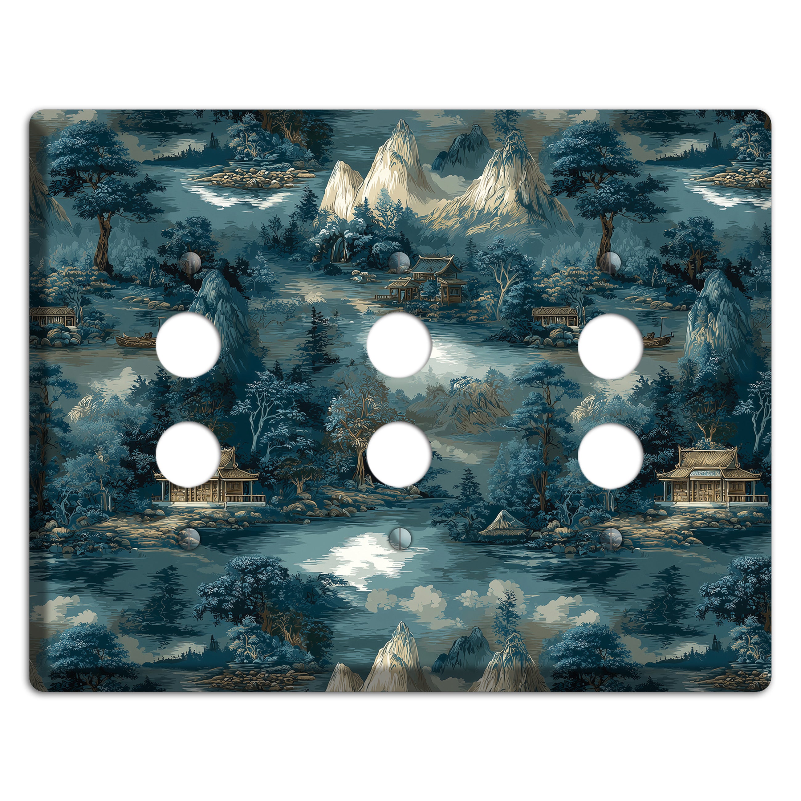 River Mist Refuge 3 Pushbutton Wallplate