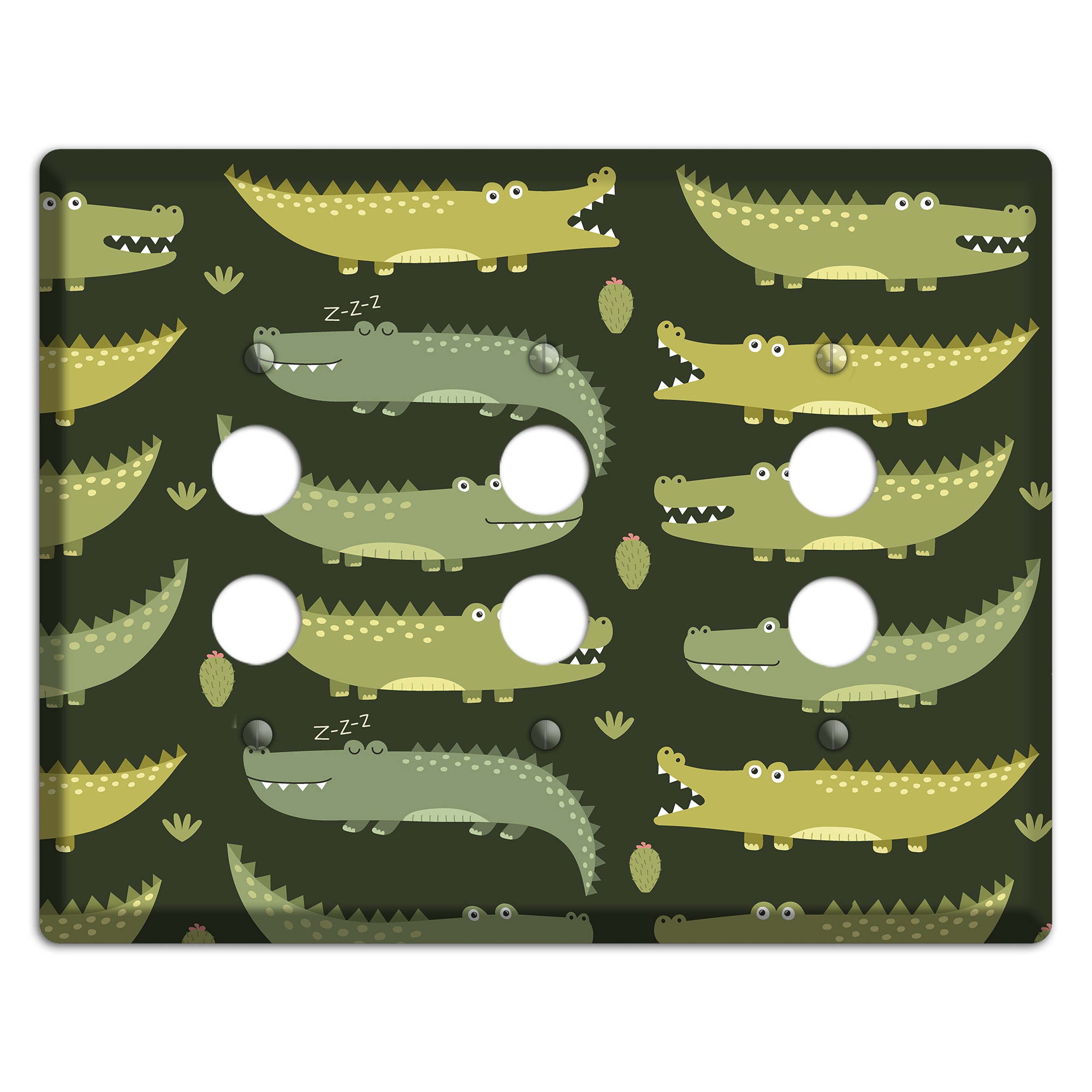 Sleepy Croc Parade 3 Pushbutton Wallplate