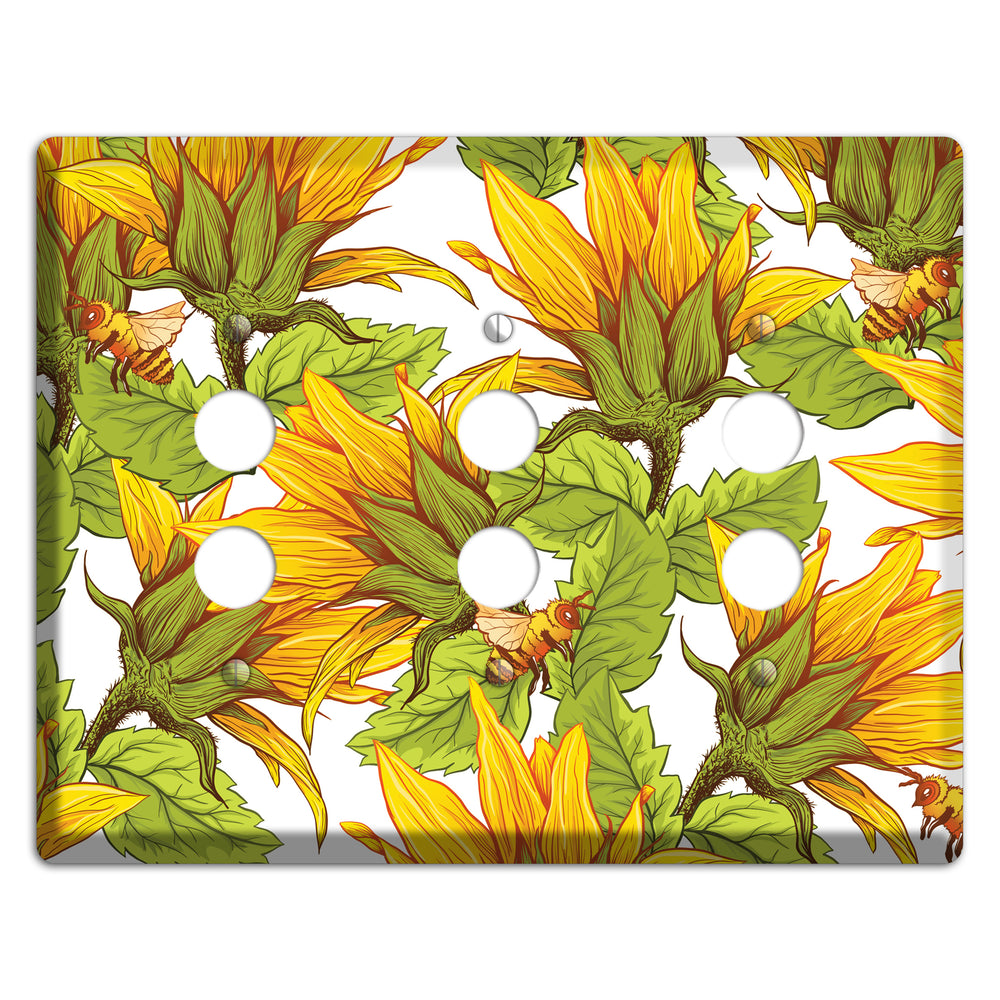 Pollen & Wings 3 Pushbutton Wallplate