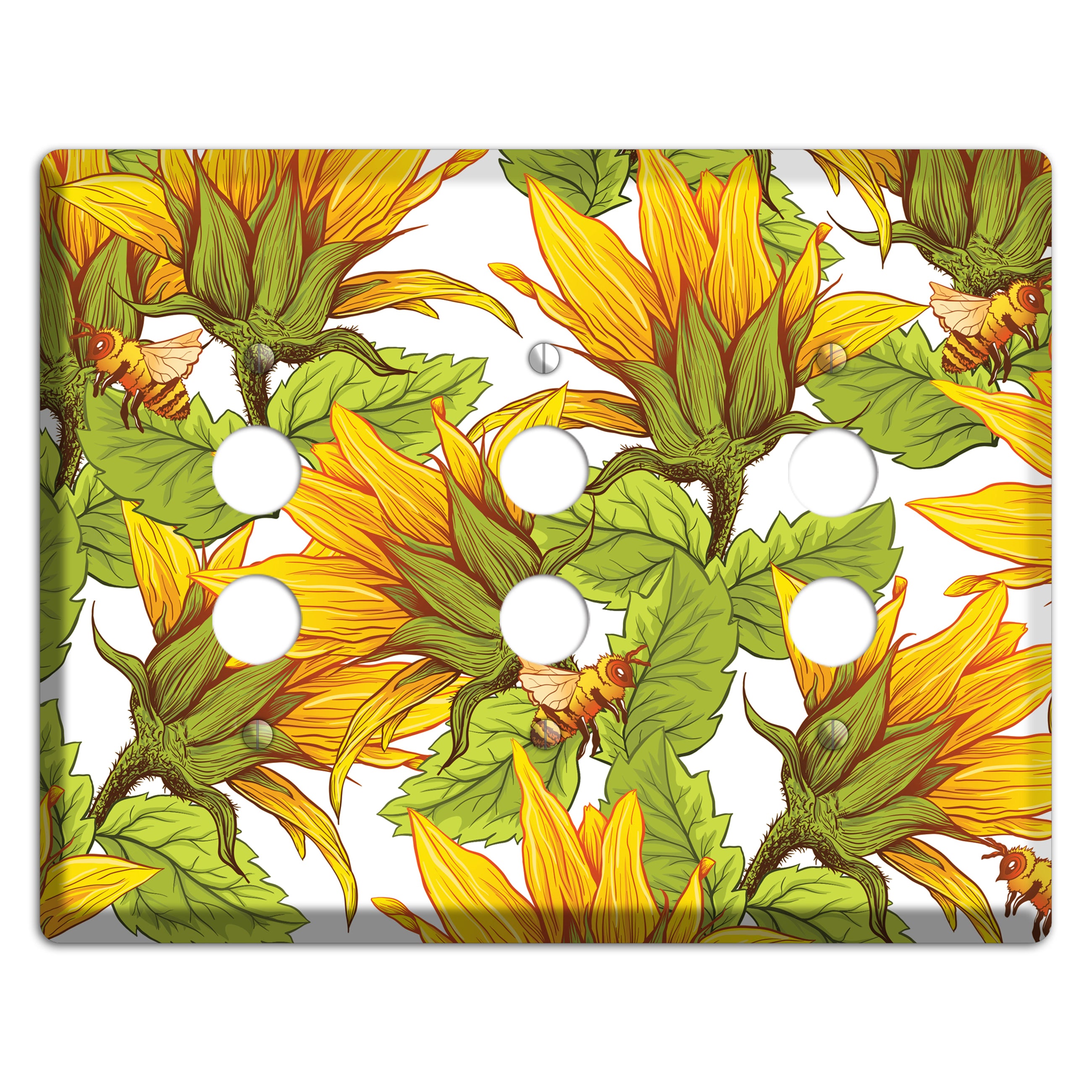 Pollen & Wings 3 Pushbutton Wallplate