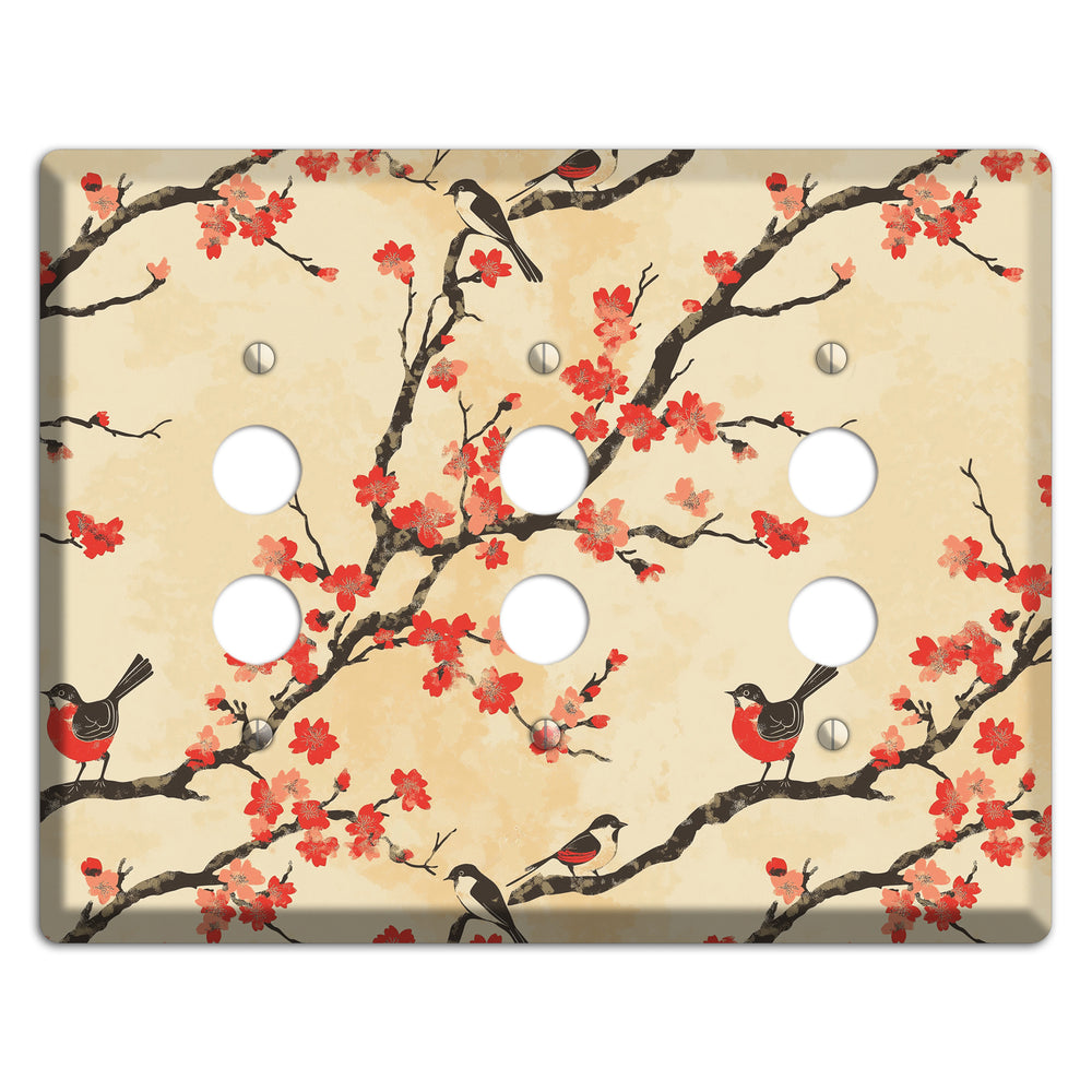 Blossom & Wing 3 Pushbutton Wallplate
