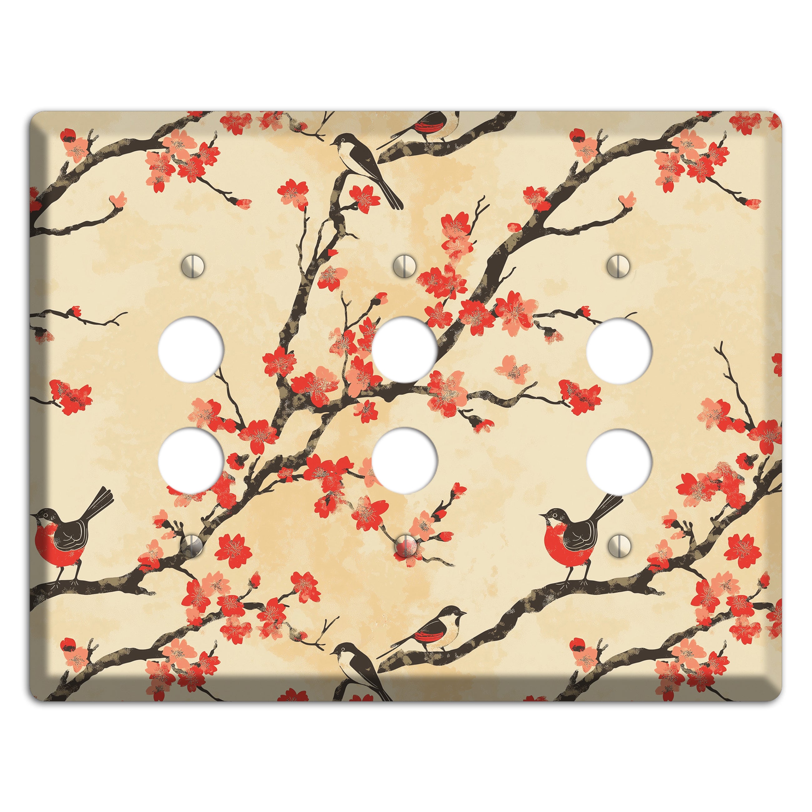 Blossom & Wing 3 Pushbutton Wallplate