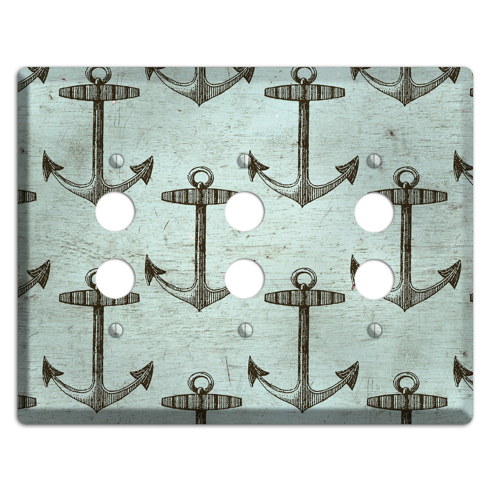 Anchored in Time 3 Pushbutton Wallplate