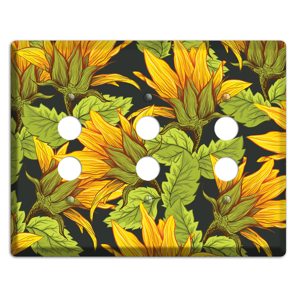 Gilded Bloom Tangle 3 Pushbutton Wallplate