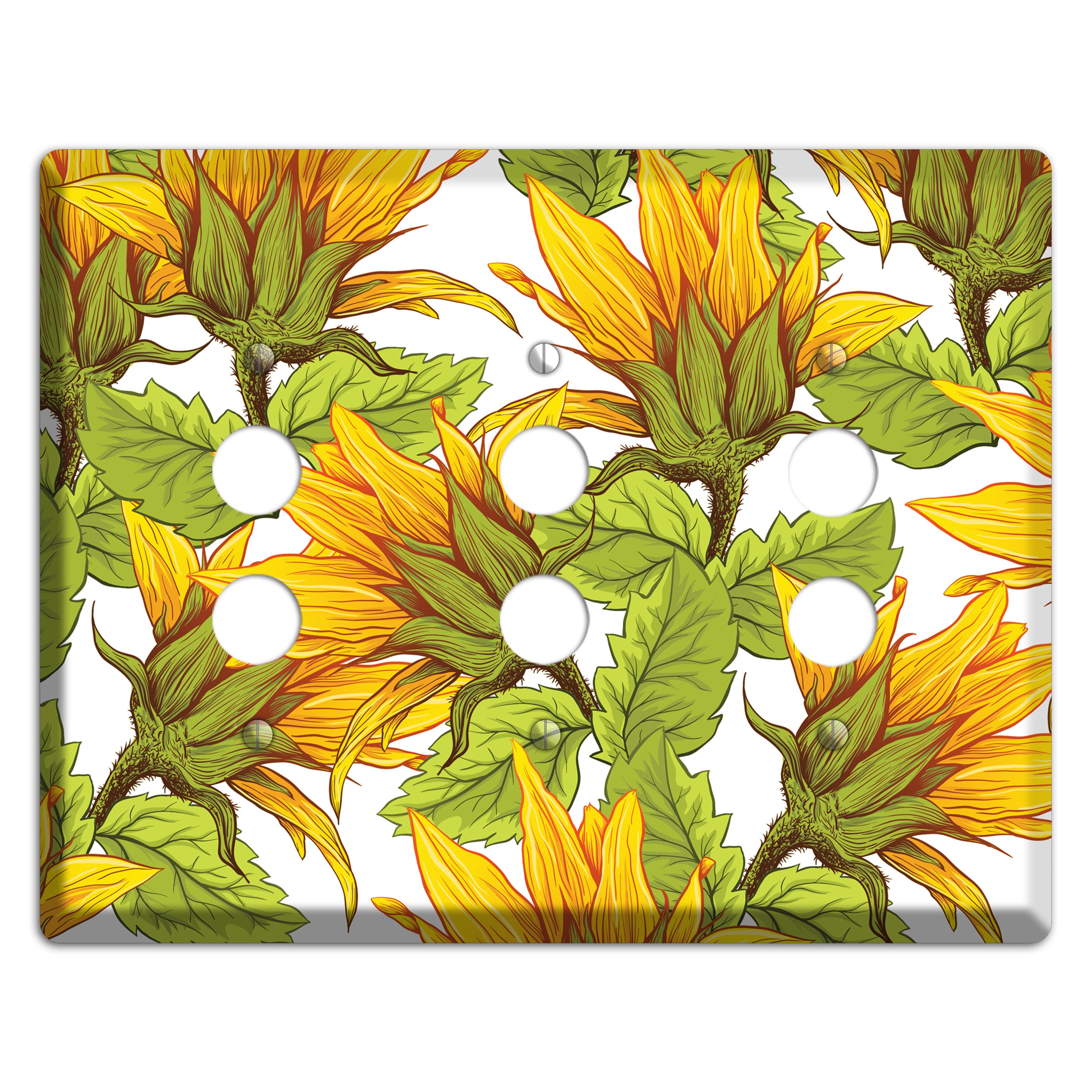 Golden Bloom Scatter 3 Pushbutton Wallplate