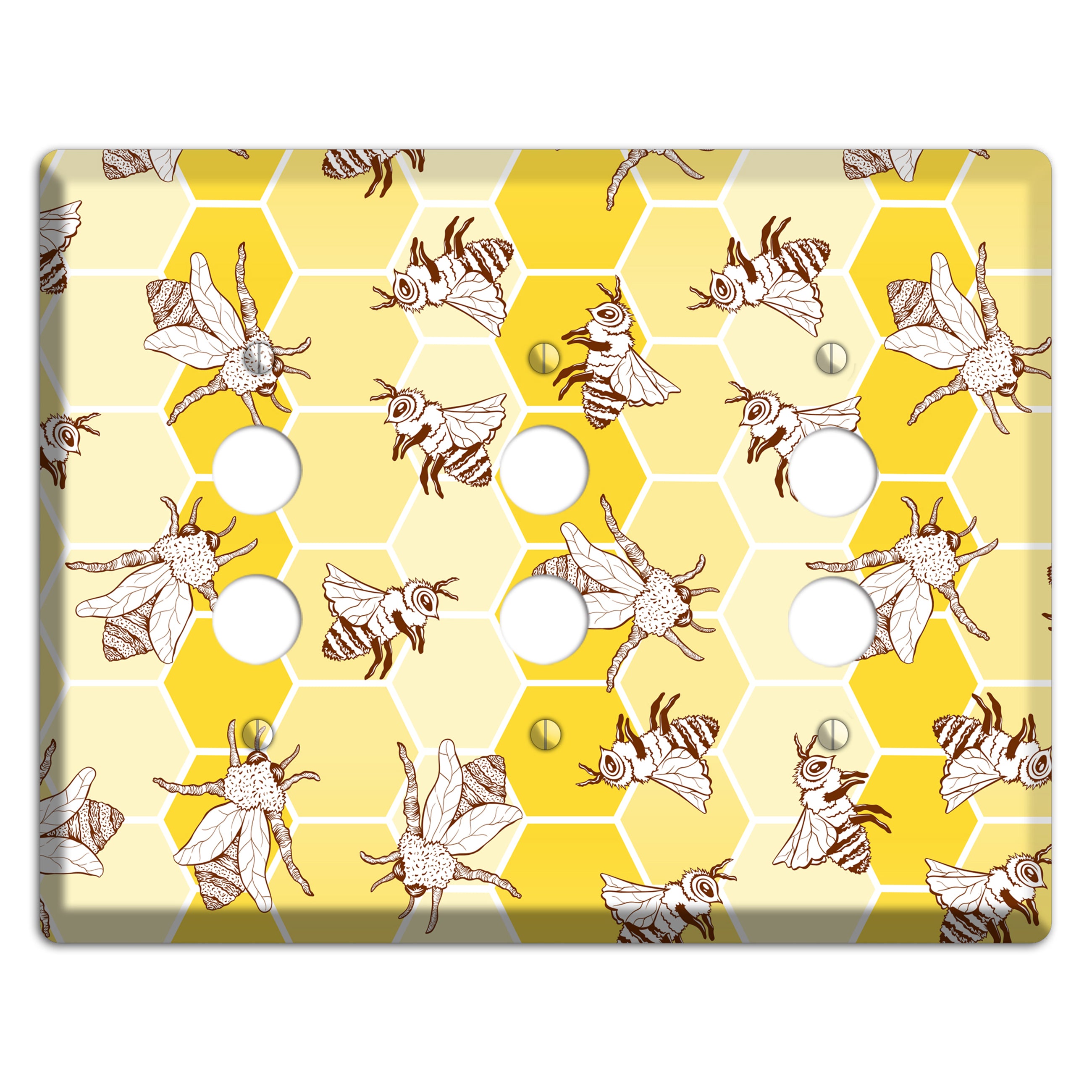 Hive & Wing 3 Pushbutton Wallplate