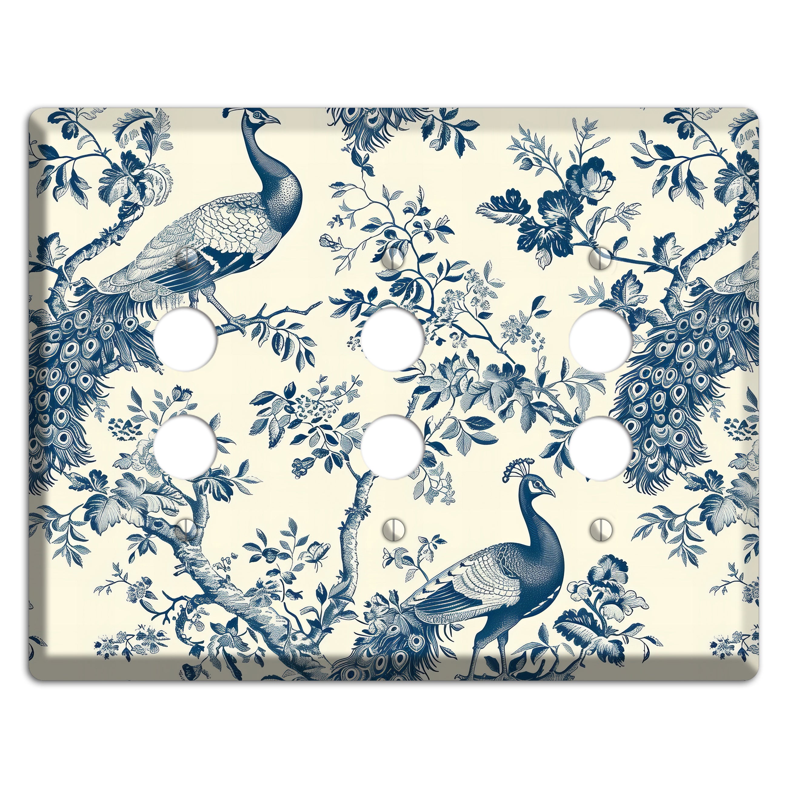 Peacock Court 3 Pushbutton Wallplate