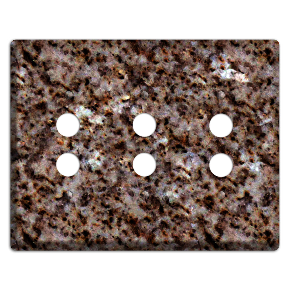 Baltic Brown Granite 3 Pushbutton Wallplate