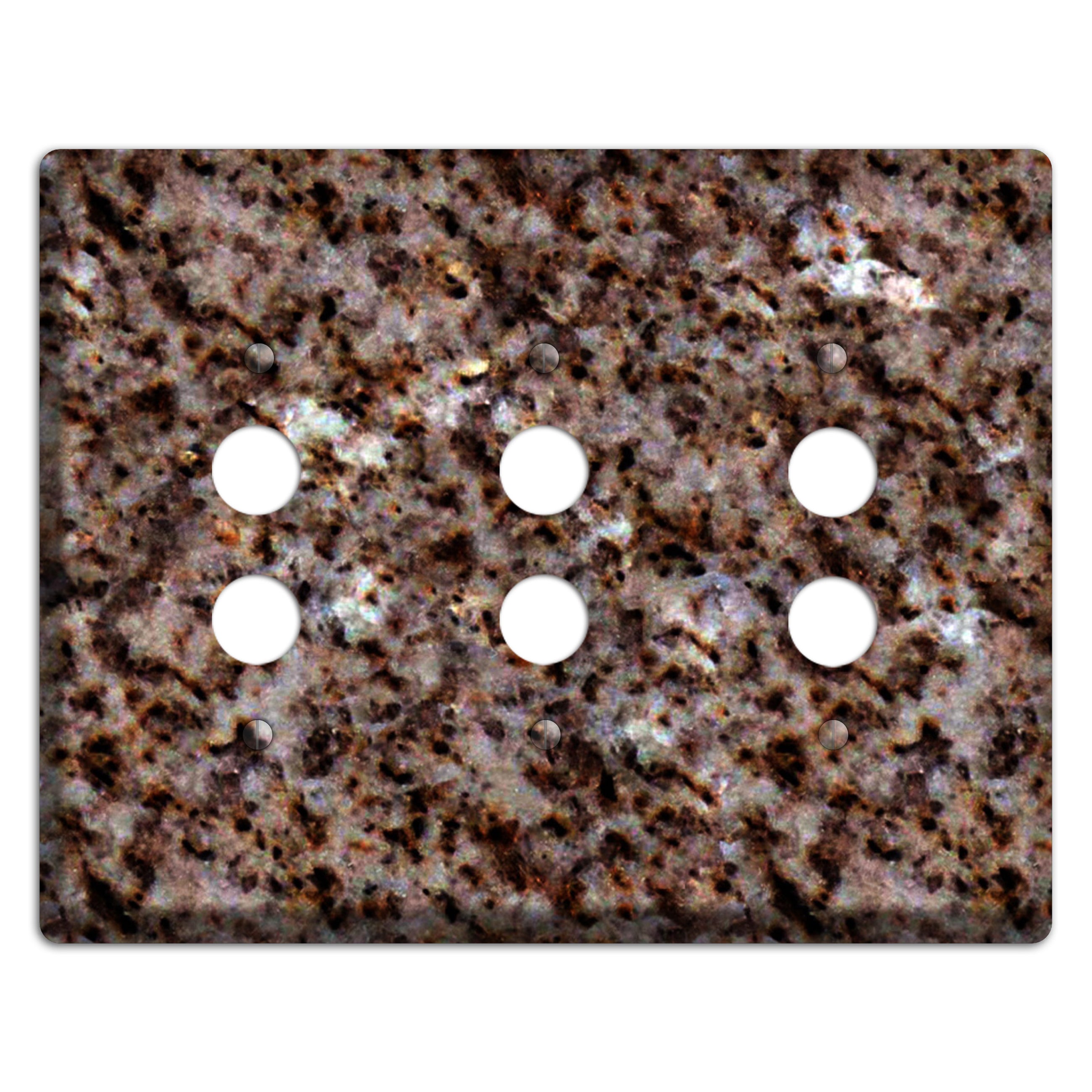 Baltic Brown Granite 3 Pushbutton Wallplate