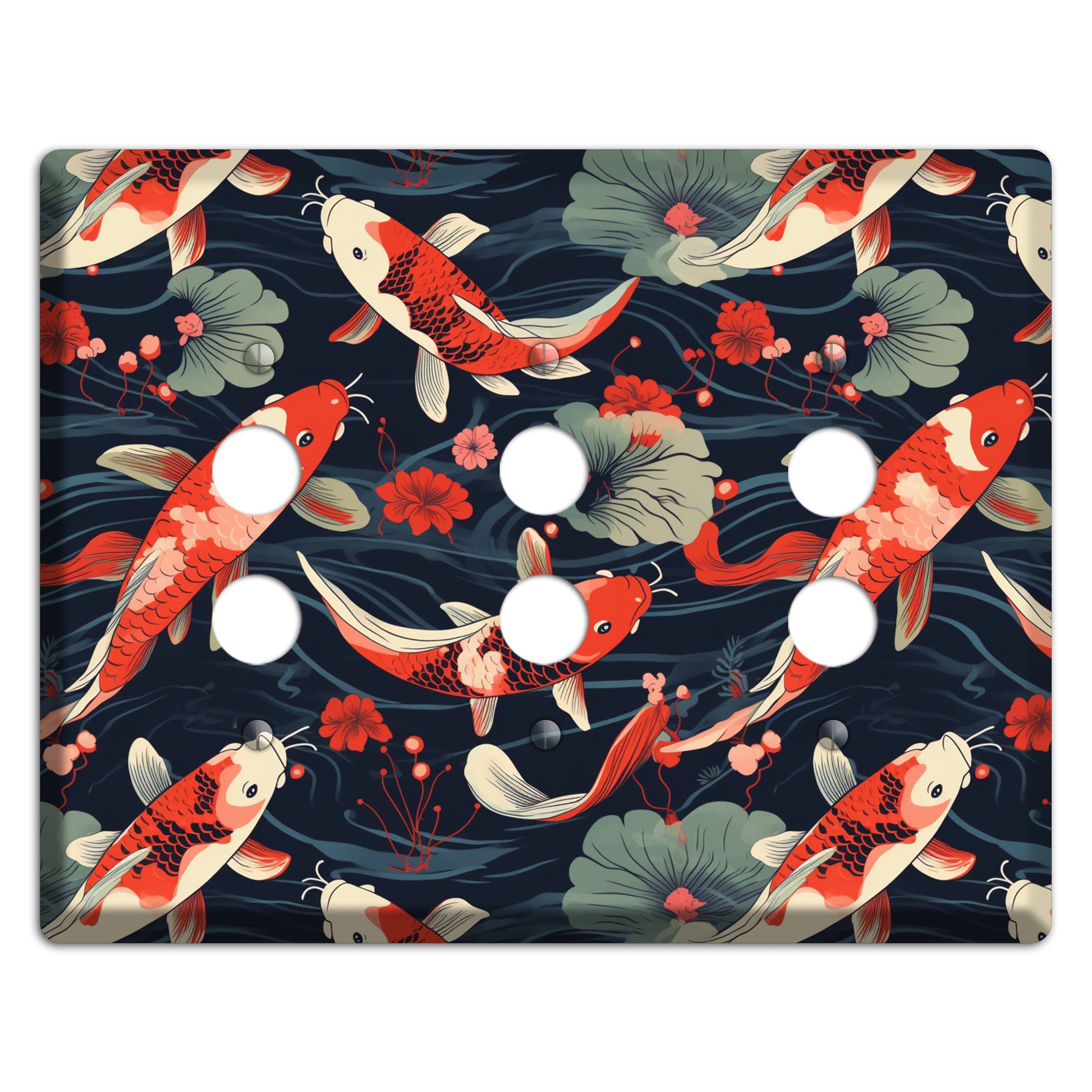 Koi Drift Dance 3 Pushbutton Wallplate